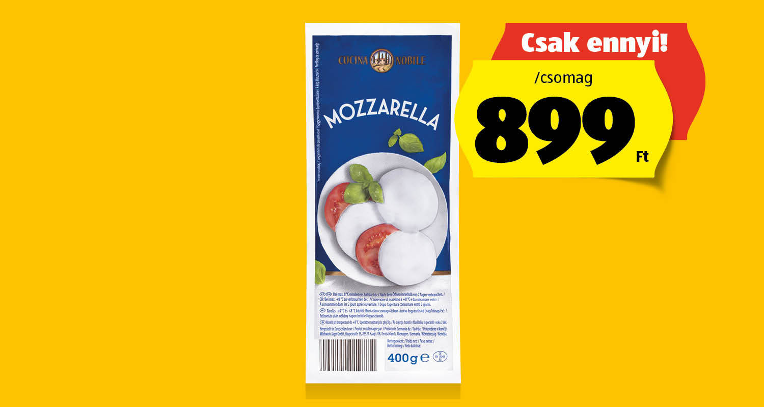 CUCINA NOBILE Mozzarella, 400 g/csomag