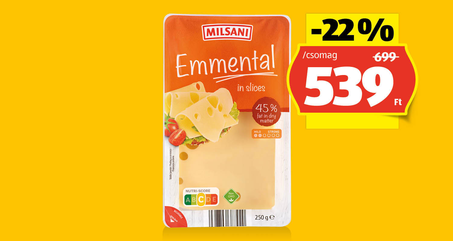 MILSANI Ementáli sajt, 250 g/csomag