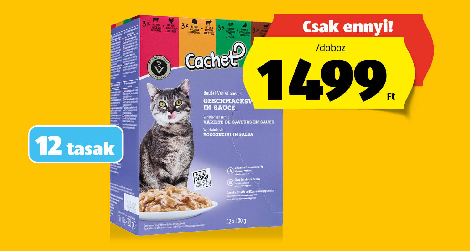 CACHET Macskaeledel, 12 x 100 g/doboz