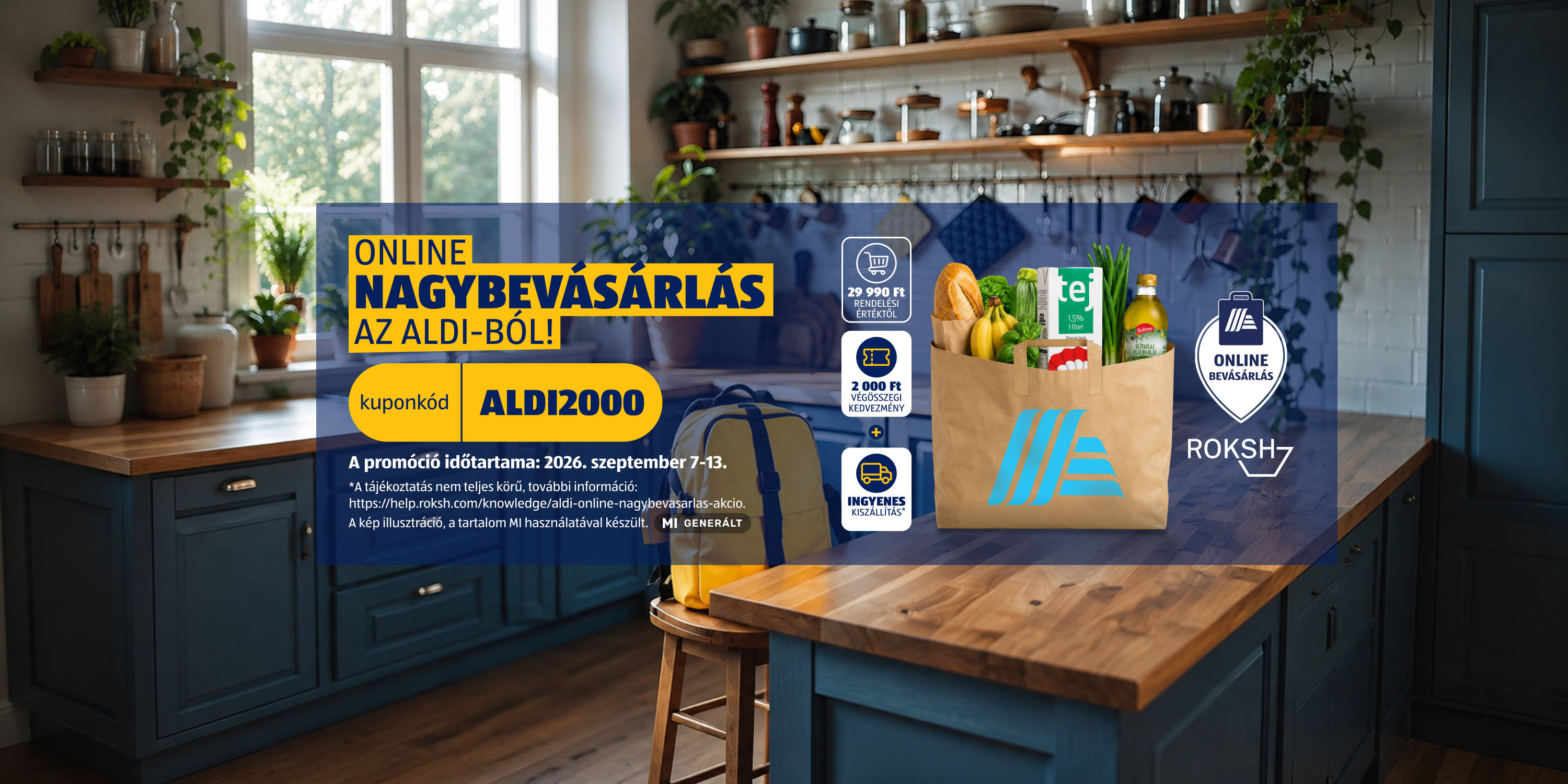 ALDI online nagybevásárlás kuponkód: ALDI2000