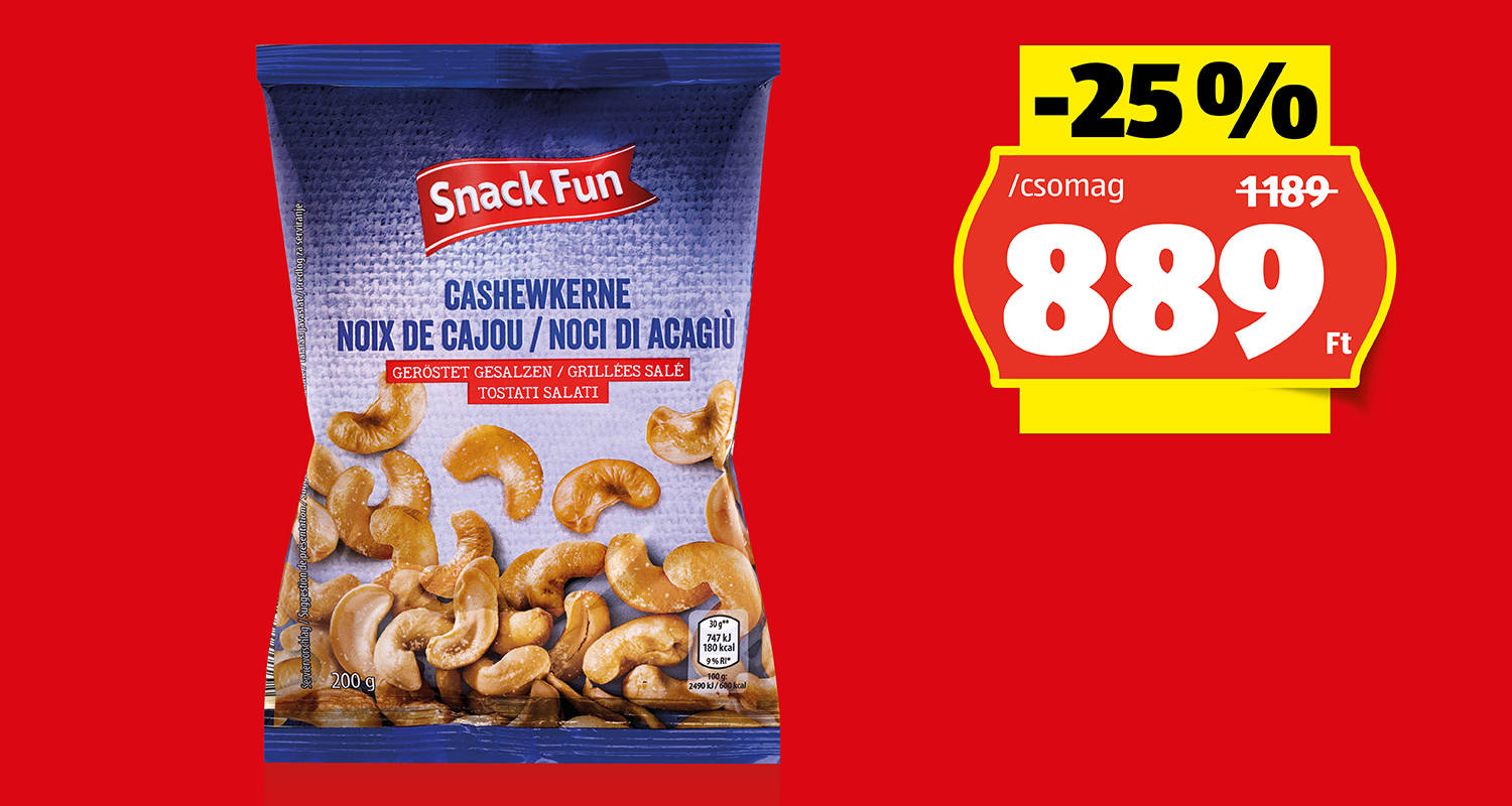 SNACK FUN Kesudió, 200 g/csomag