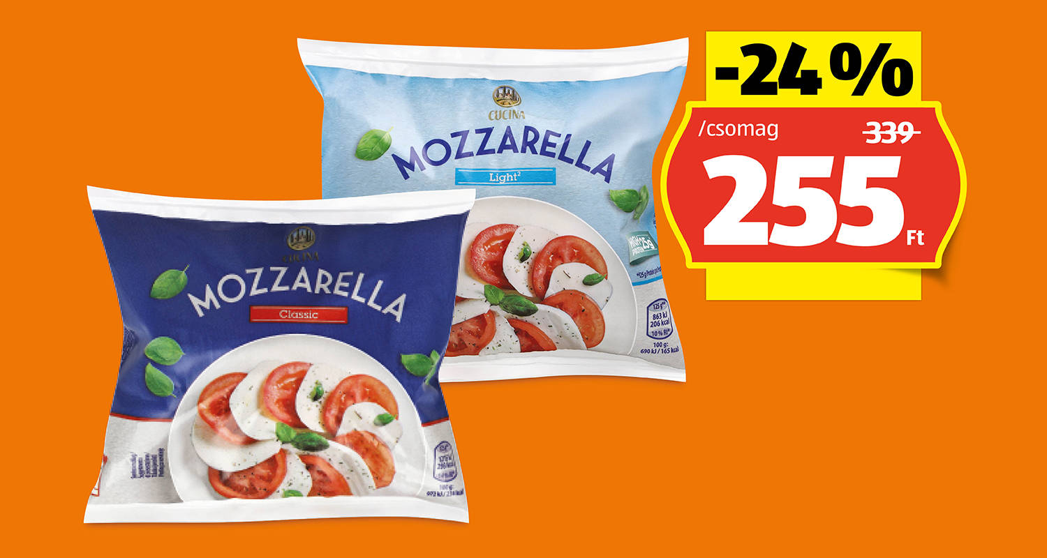 CUCINA Mozzarella, 125 g/csomag