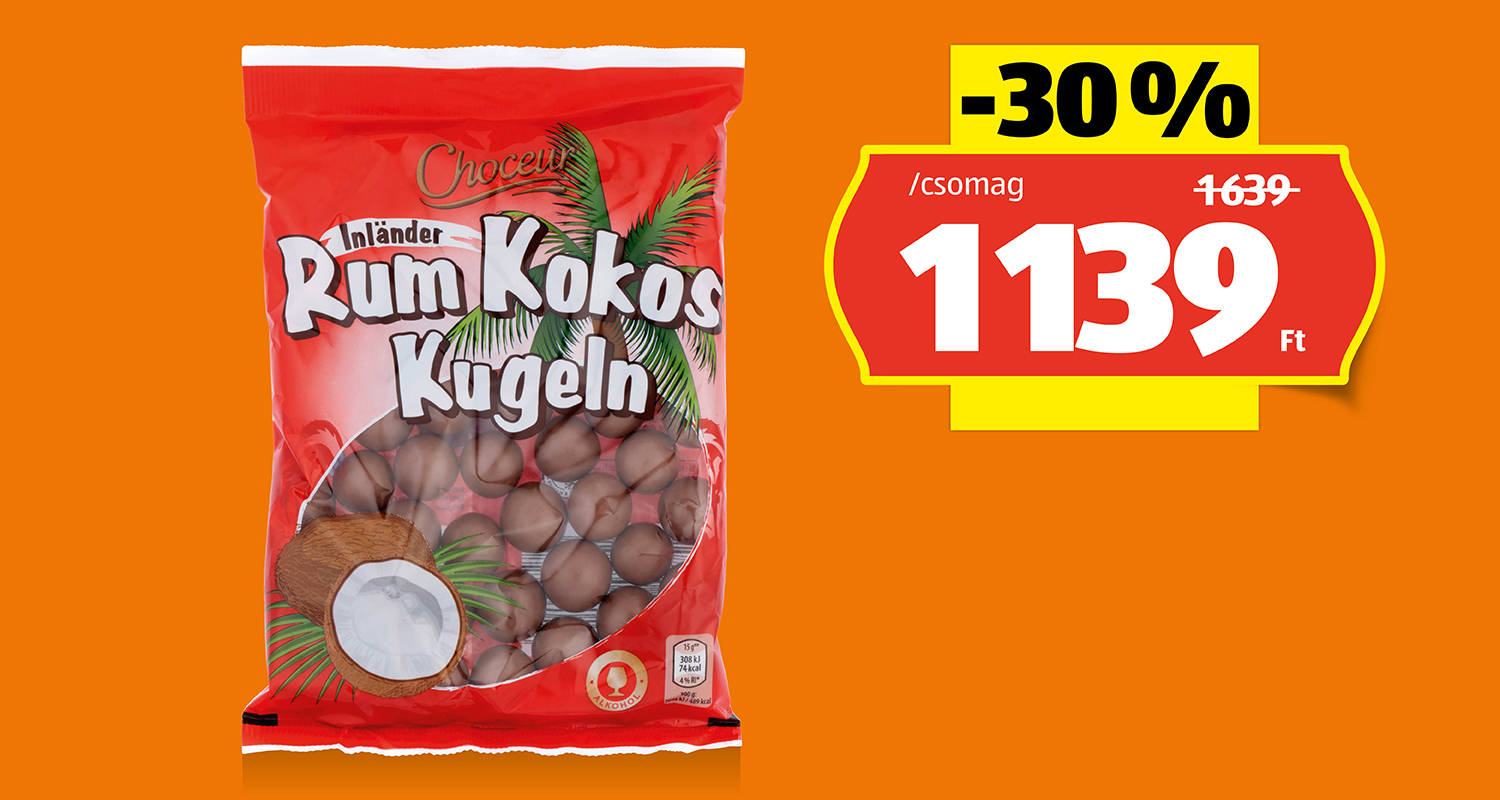 CHOCEUR Rum-kókusz golyók, 300 g/csomag