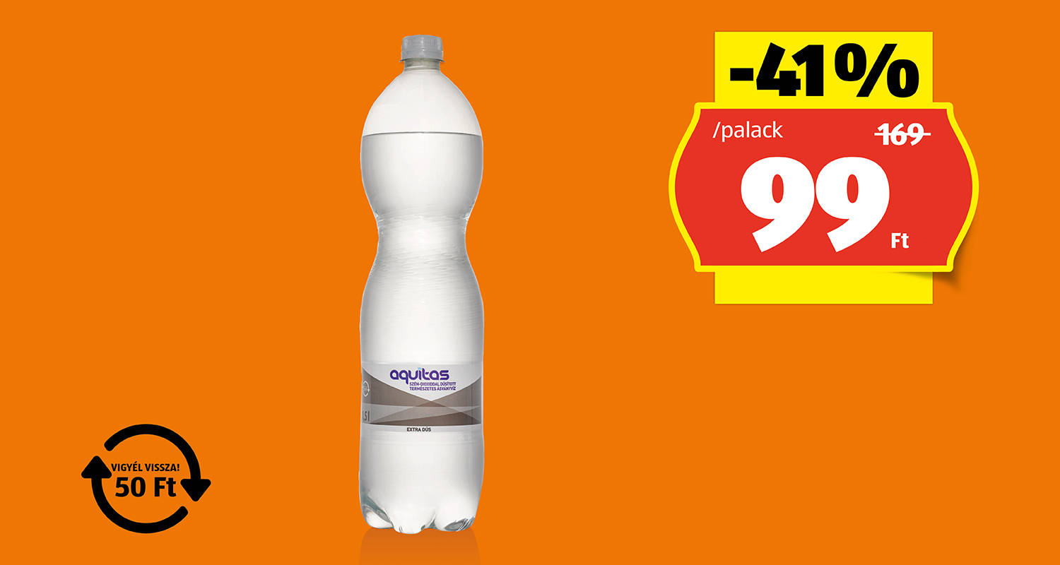 AQUITAS Ásványvíz, 1,5 l/palack