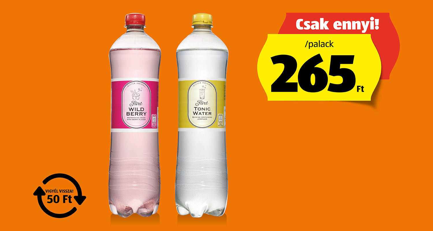 FLIRT Szénsavas üdítőital, 1 l/palack
