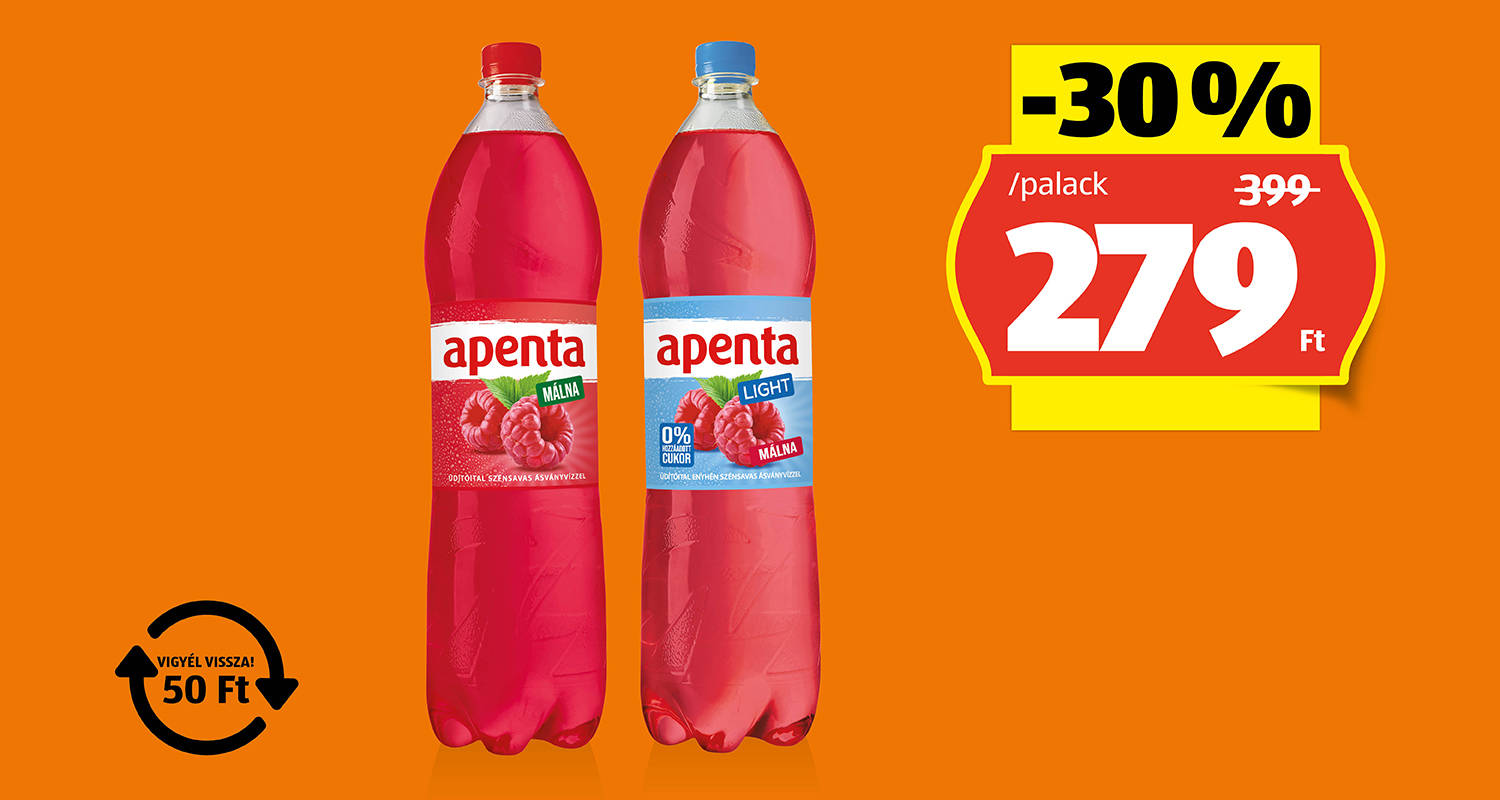 APENTA Szénsavas üdítőital, 1,5 l/palack