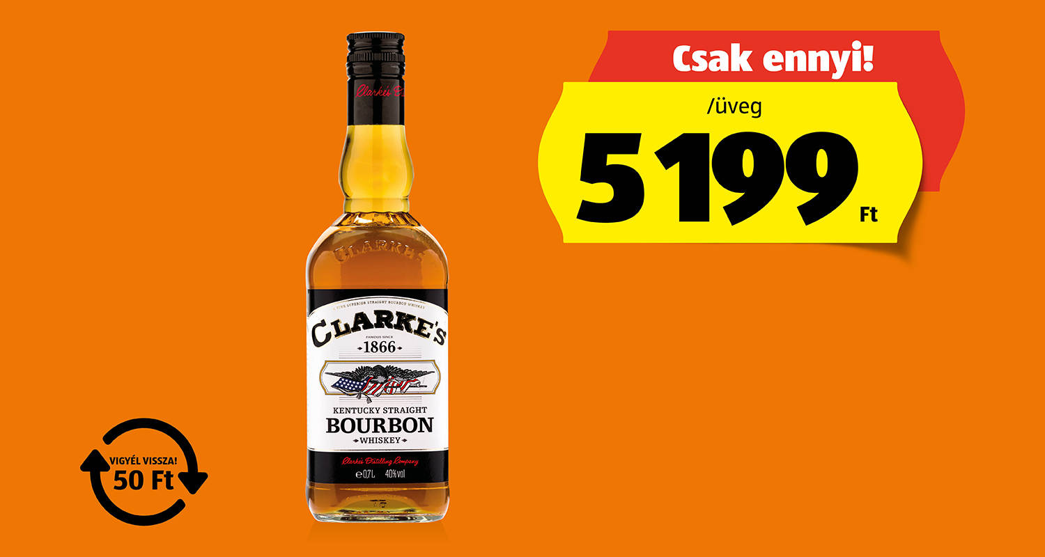 CLARKE’S Bourbon Whiskey, 0,7 l/üveg1