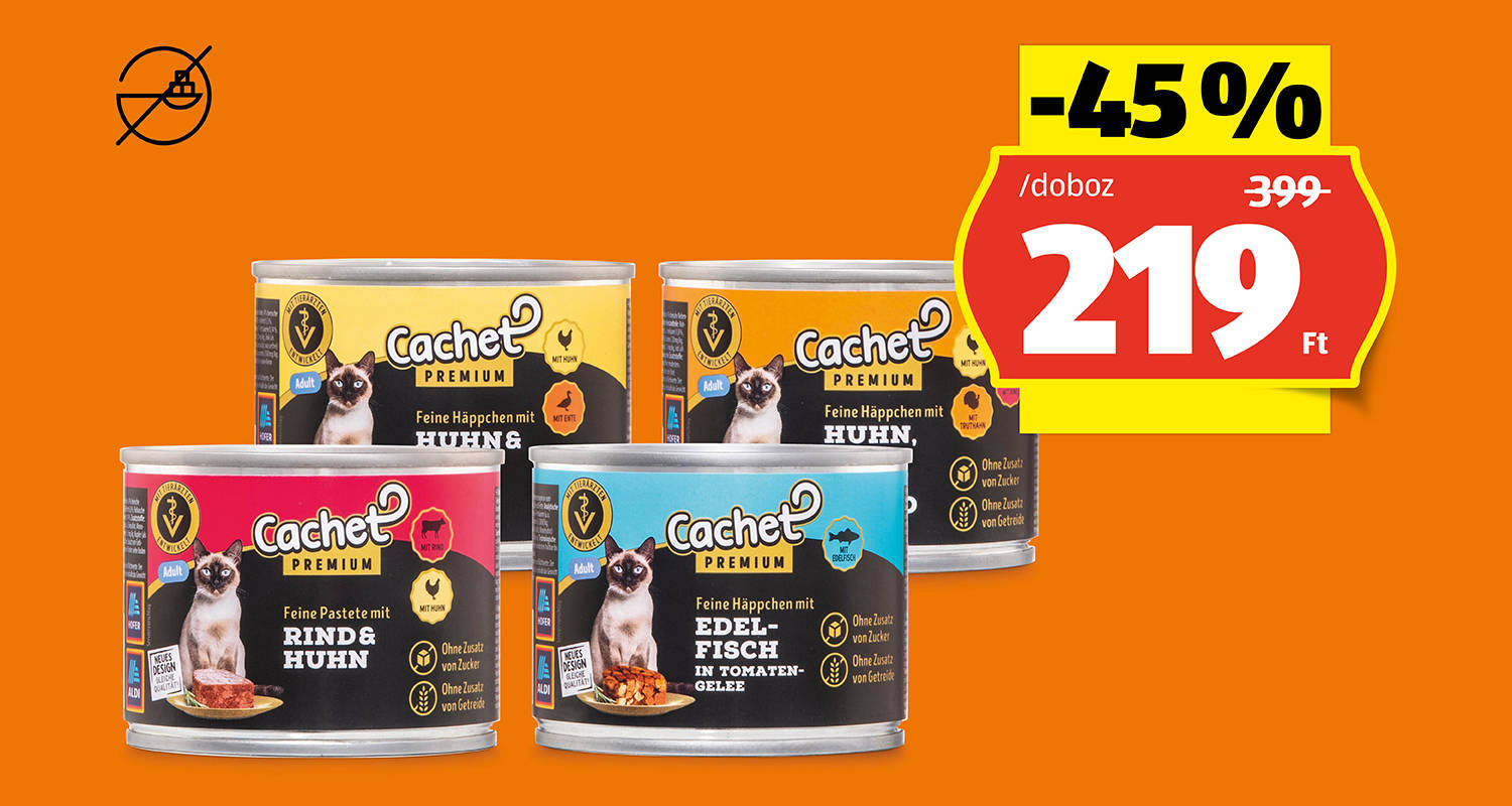 CACHET PREMIUM Macskaeledel, 205 g/doboz