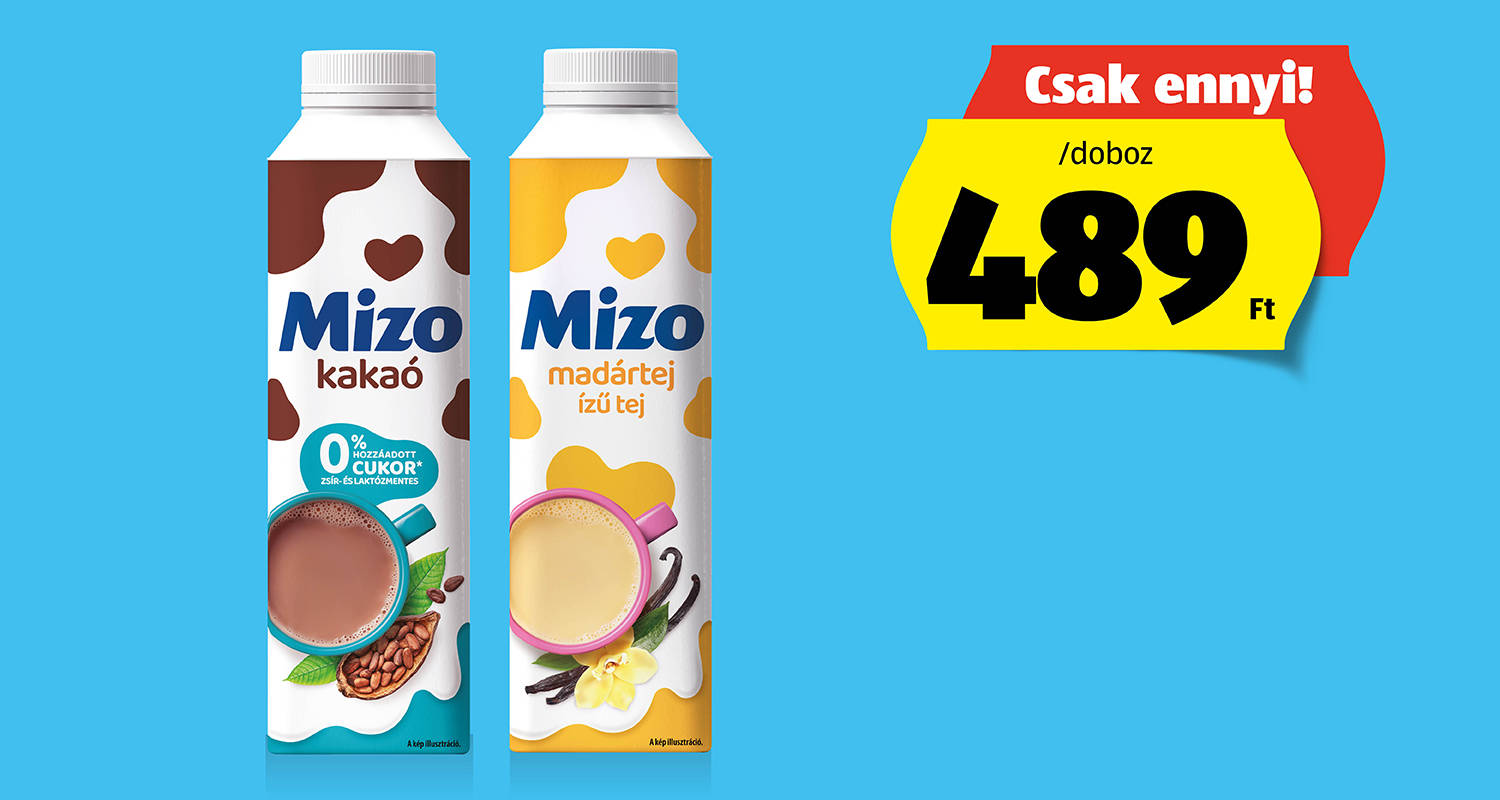 MIZO Kakaóital vagy tejital, 450 ml/doboz