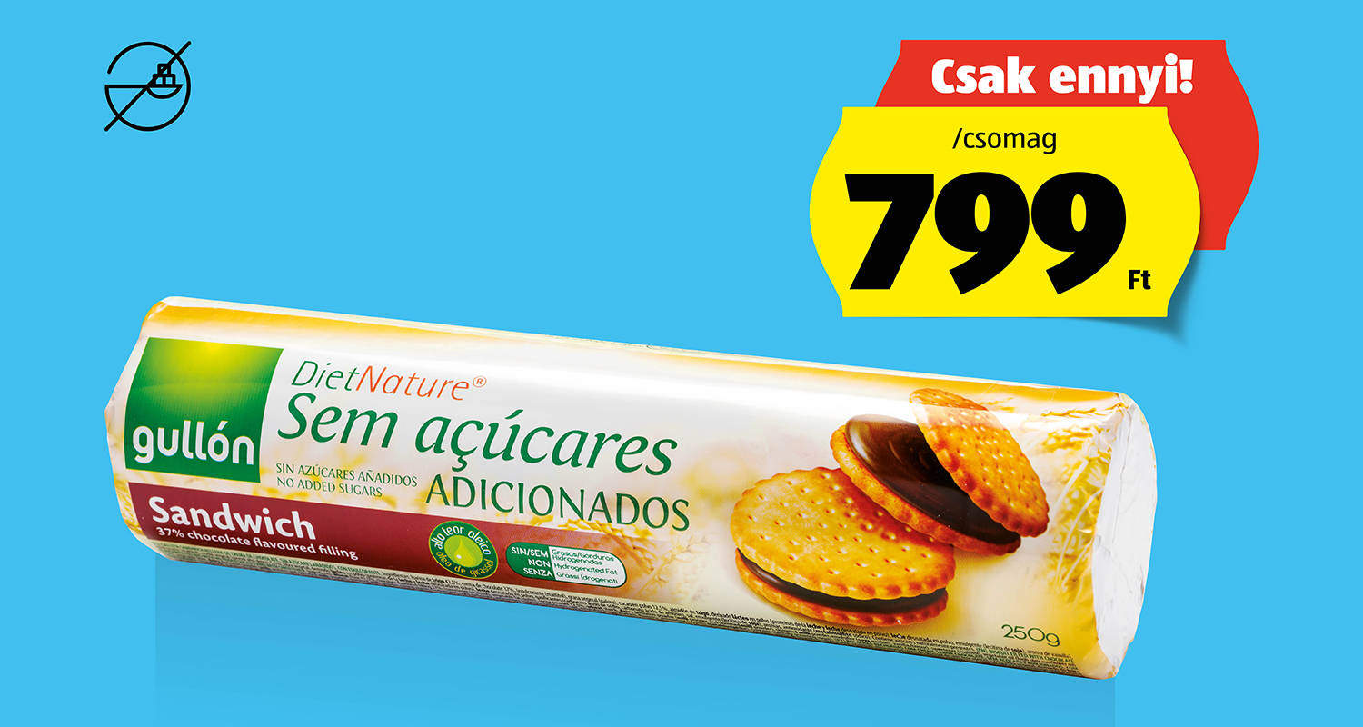 GULLON Szendvicskeksz, 250 g/csomag