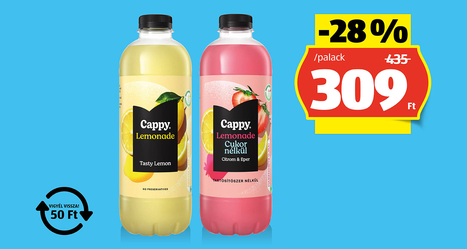 CAPPY Limonádé, 400 ml/palack