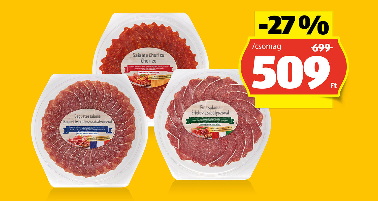 Szalámi-specialitások, 100 g/csomag