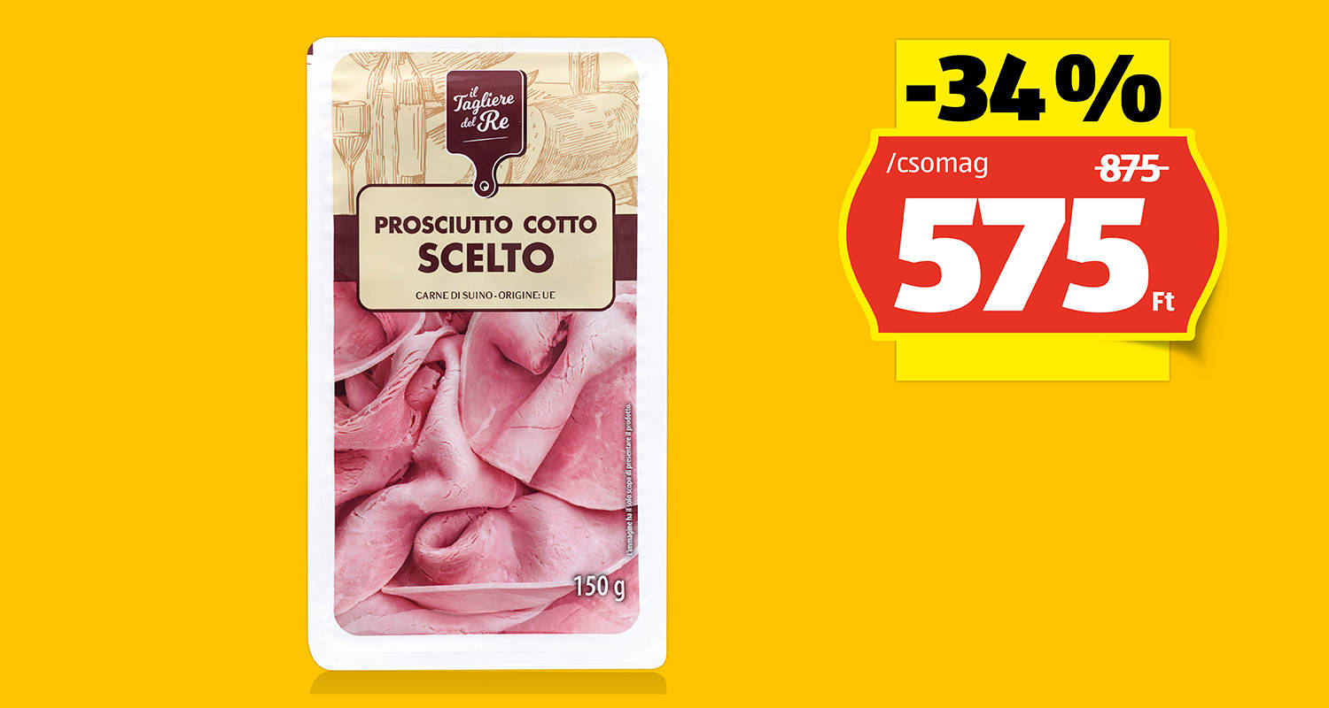 IL TAGLIERE DEL RE Prosciutto Cotto Scelto, 150 g/csomag