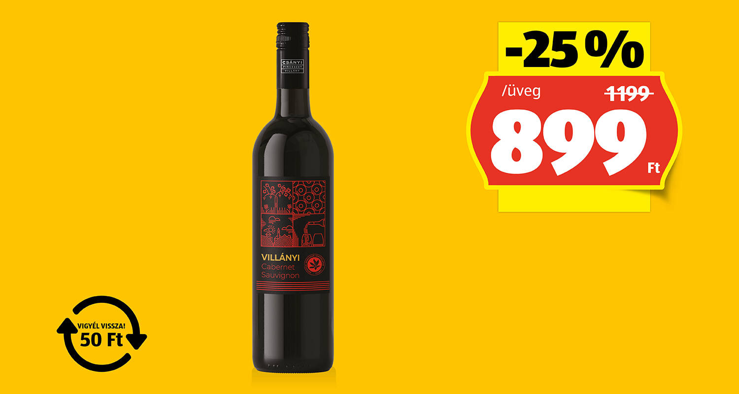 VILLÁNY Cabernet Sauvignon, 0,75 l/üveg1