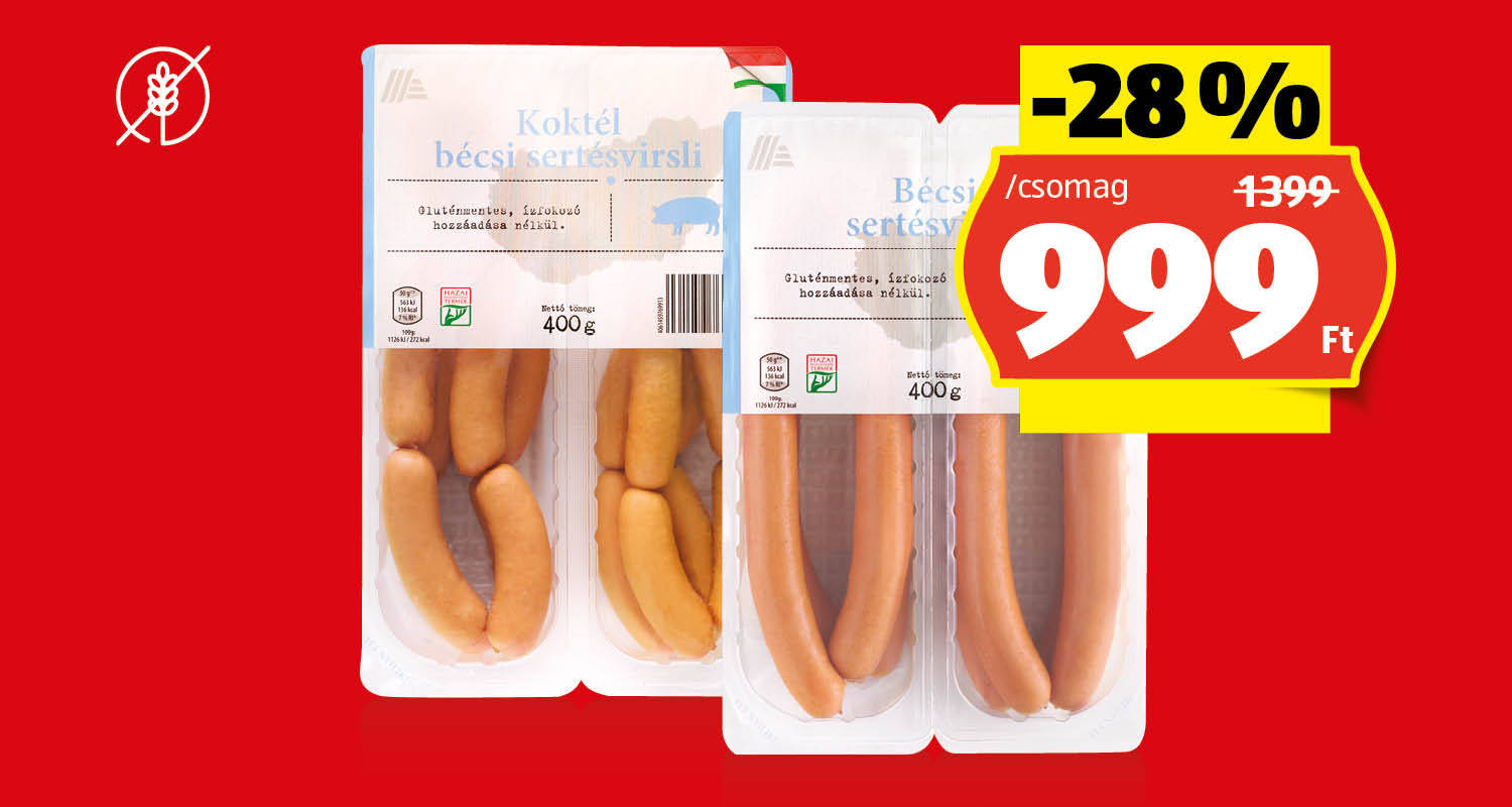 Bécsi virsli, 2 x 200 g/csomag