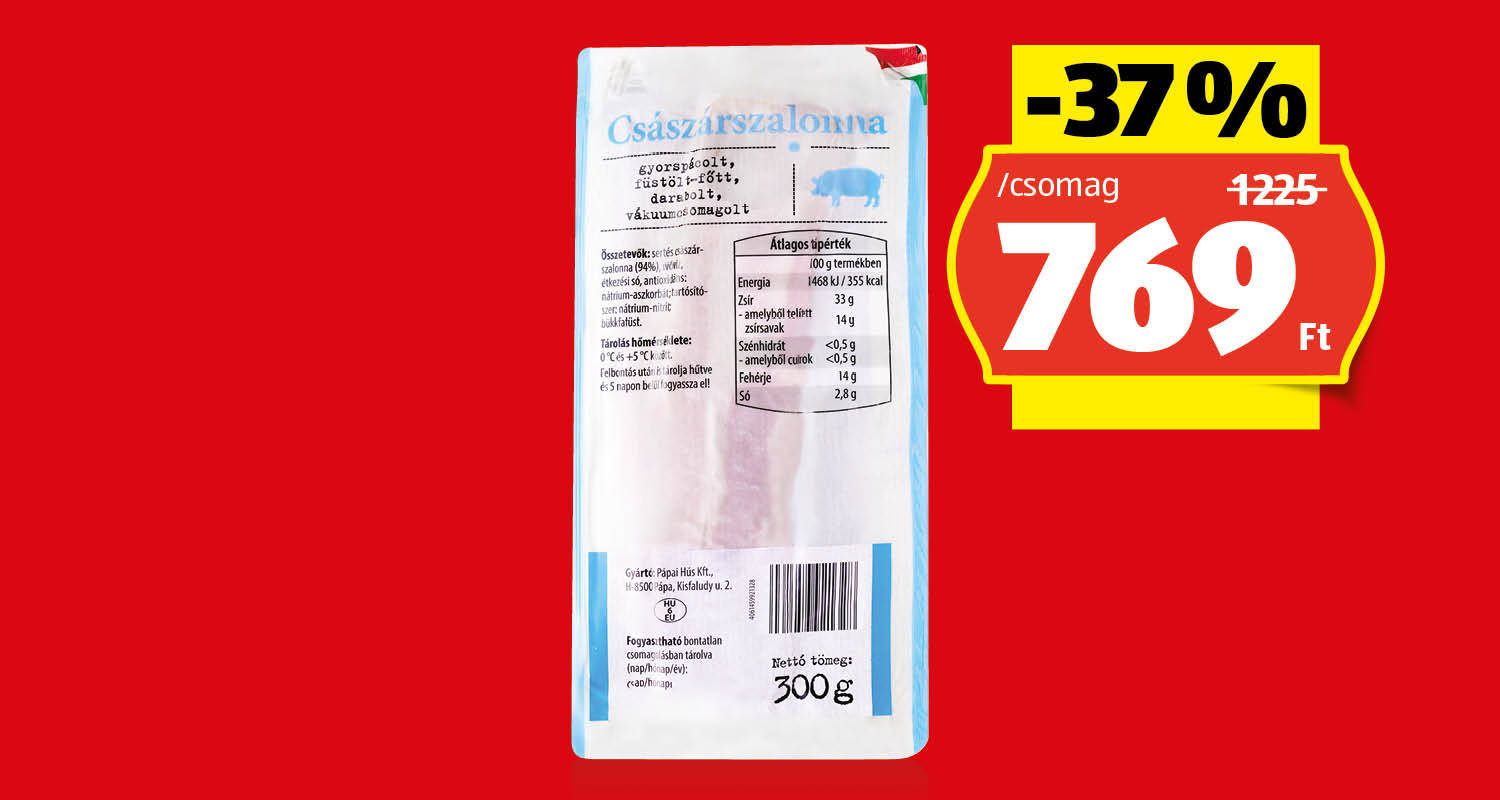 Császárszalonna, 300 g/csomag