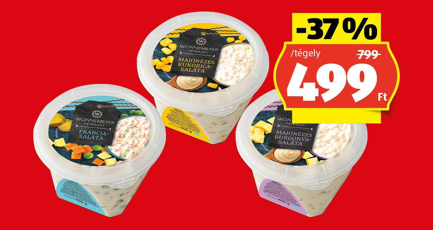 WONNEMEYER Majonézes saláta, 400 g/tégely