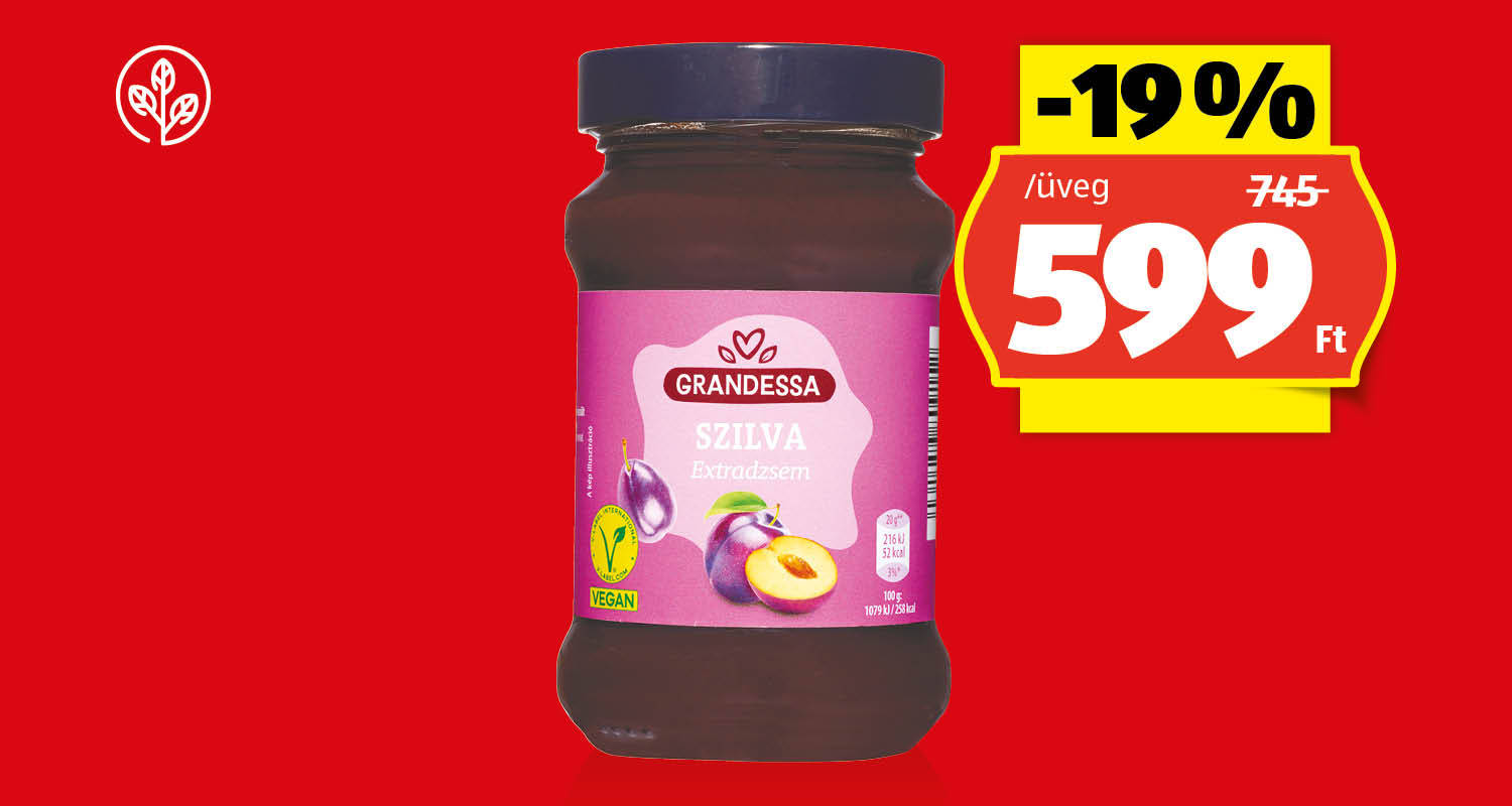 GRANDESSA Szilva extradzsem, 450 g/üveg