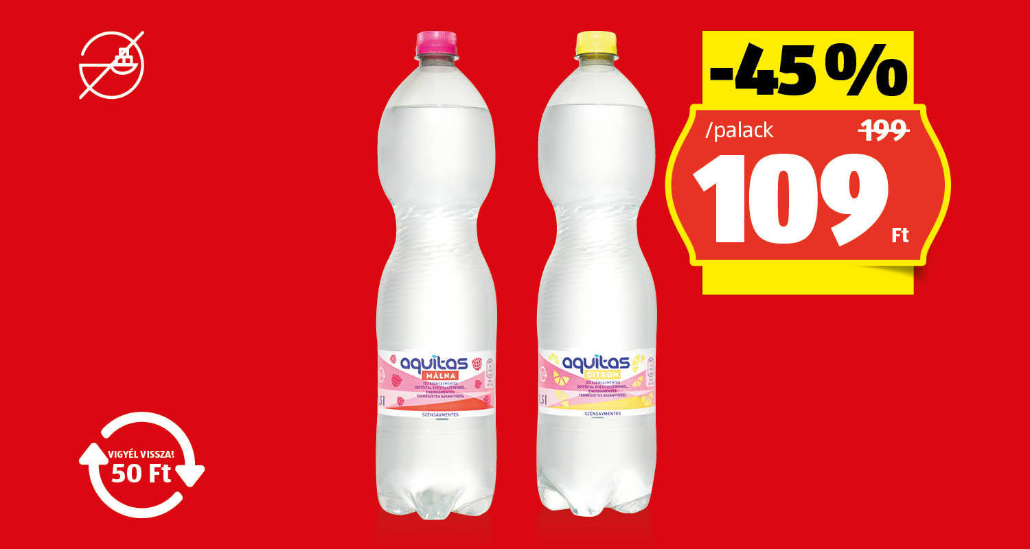 AQUITAS Üdítőital, 1,5 l/palack