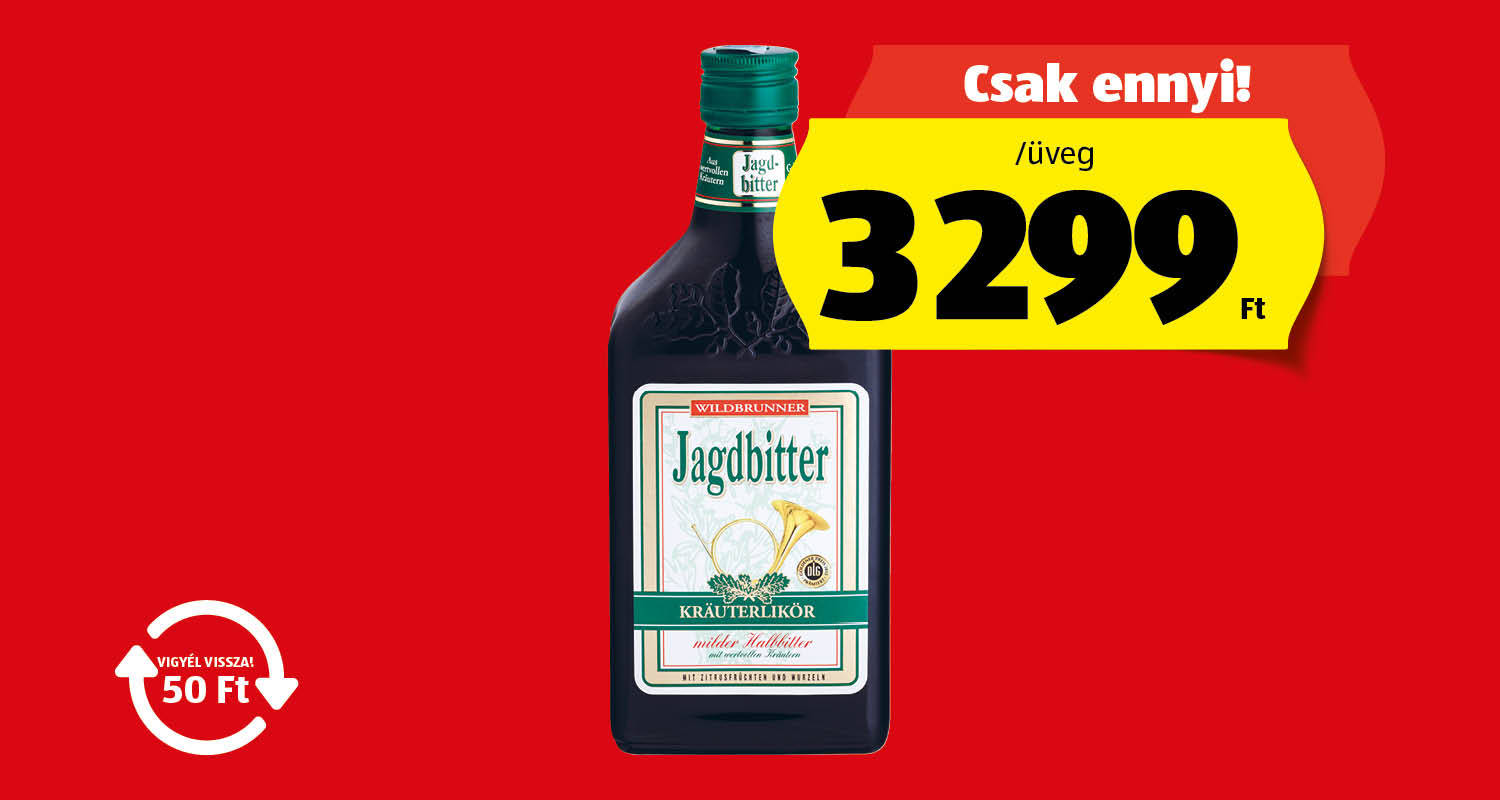 WILDBRUNNER Jagdbitter keserűlikőr, 0, 7l/üveg