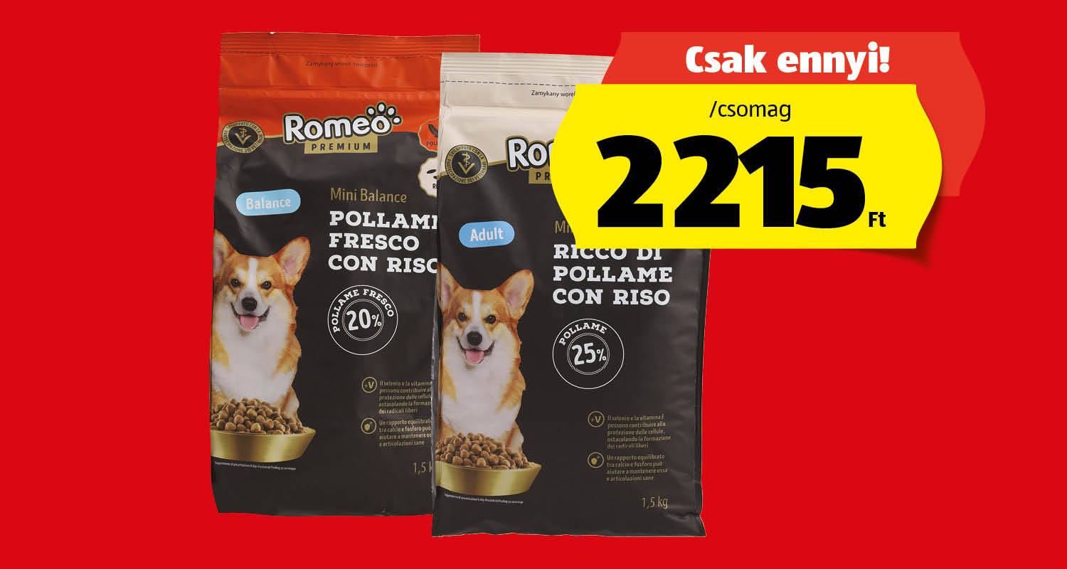 ROMEO PREMIUM Száraz kutyaeledel, 1,5 kg/csomag