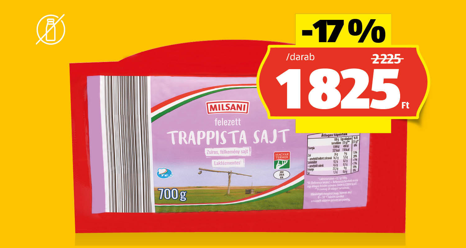 MILSANI Trappista sajt, 700 g/darab
