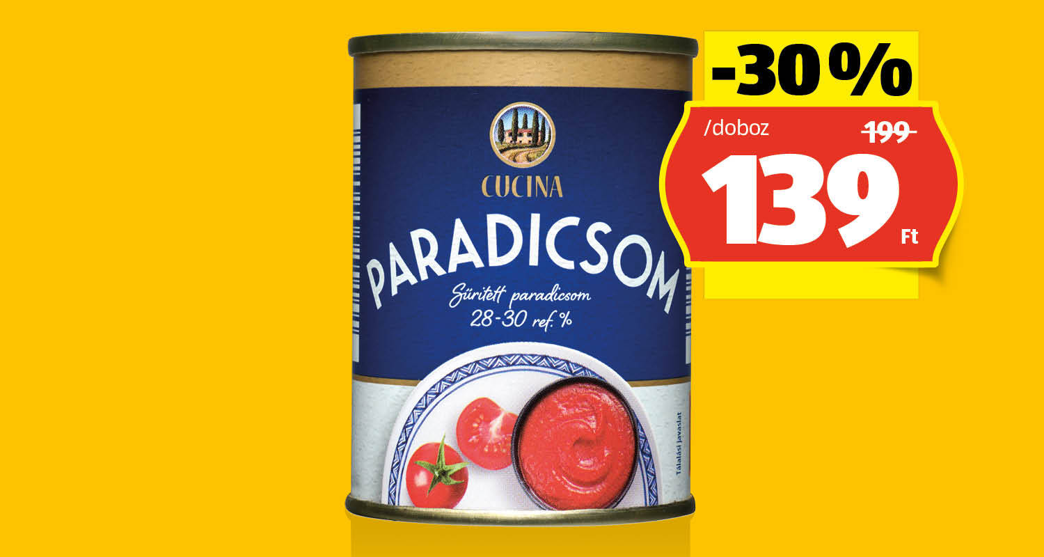 CUCINA Sűrített paradicsom, 140 g/doboz