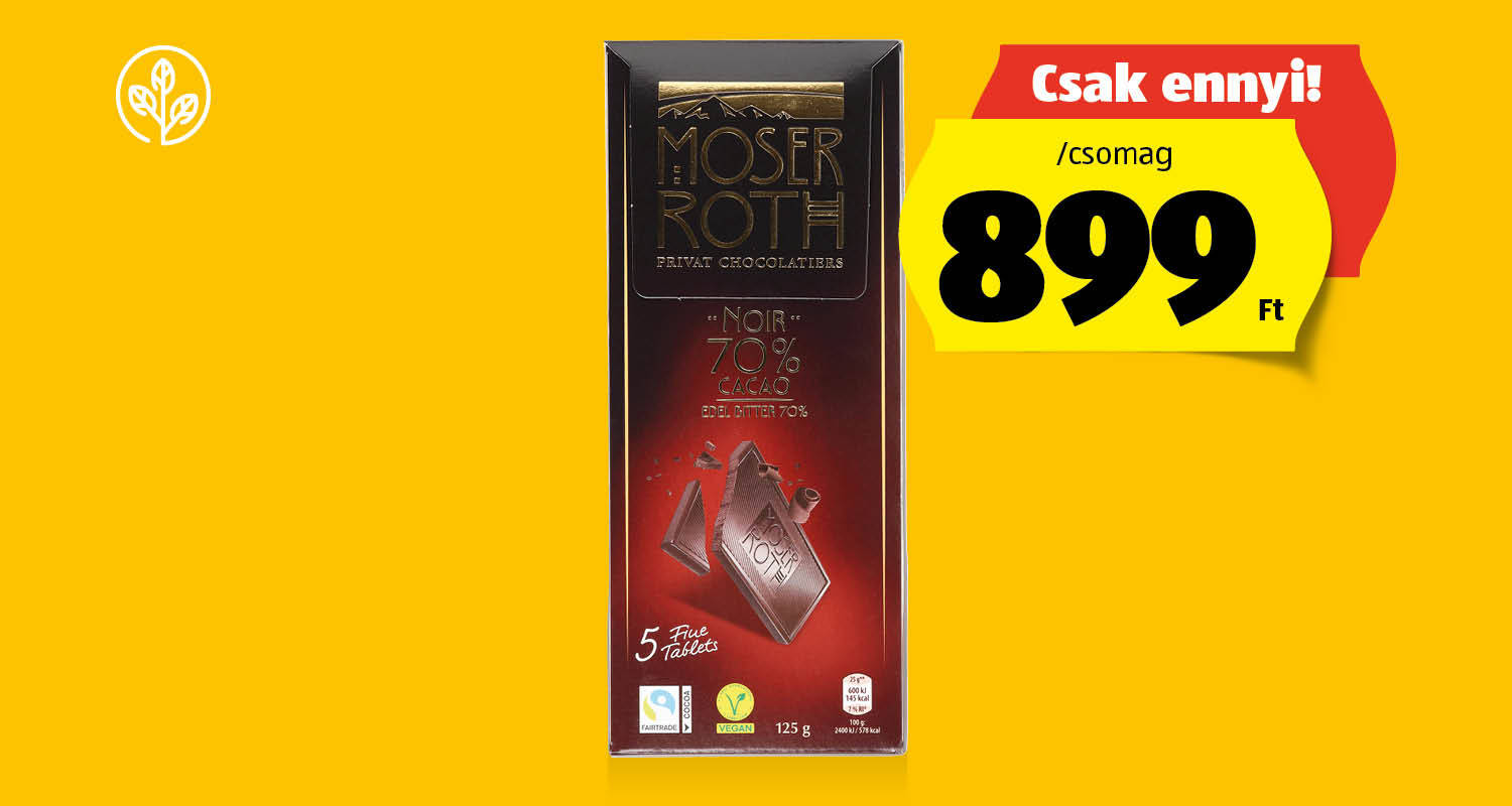 MOSER ROTH Prémium csokoládé, 5 x 25 g/csomag