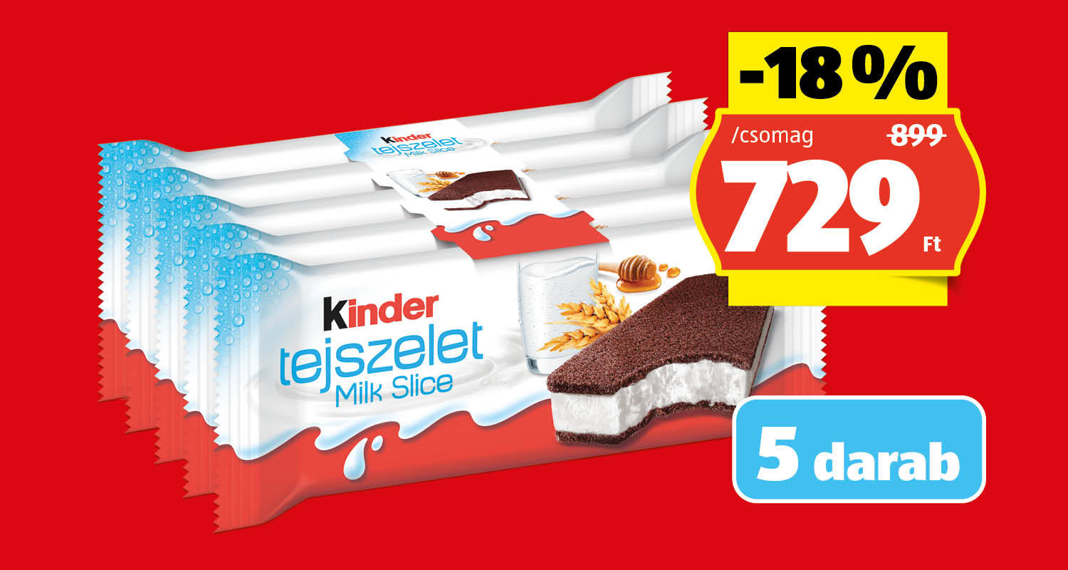 KINDER Tejszelet, 5 x 28 g/csomag