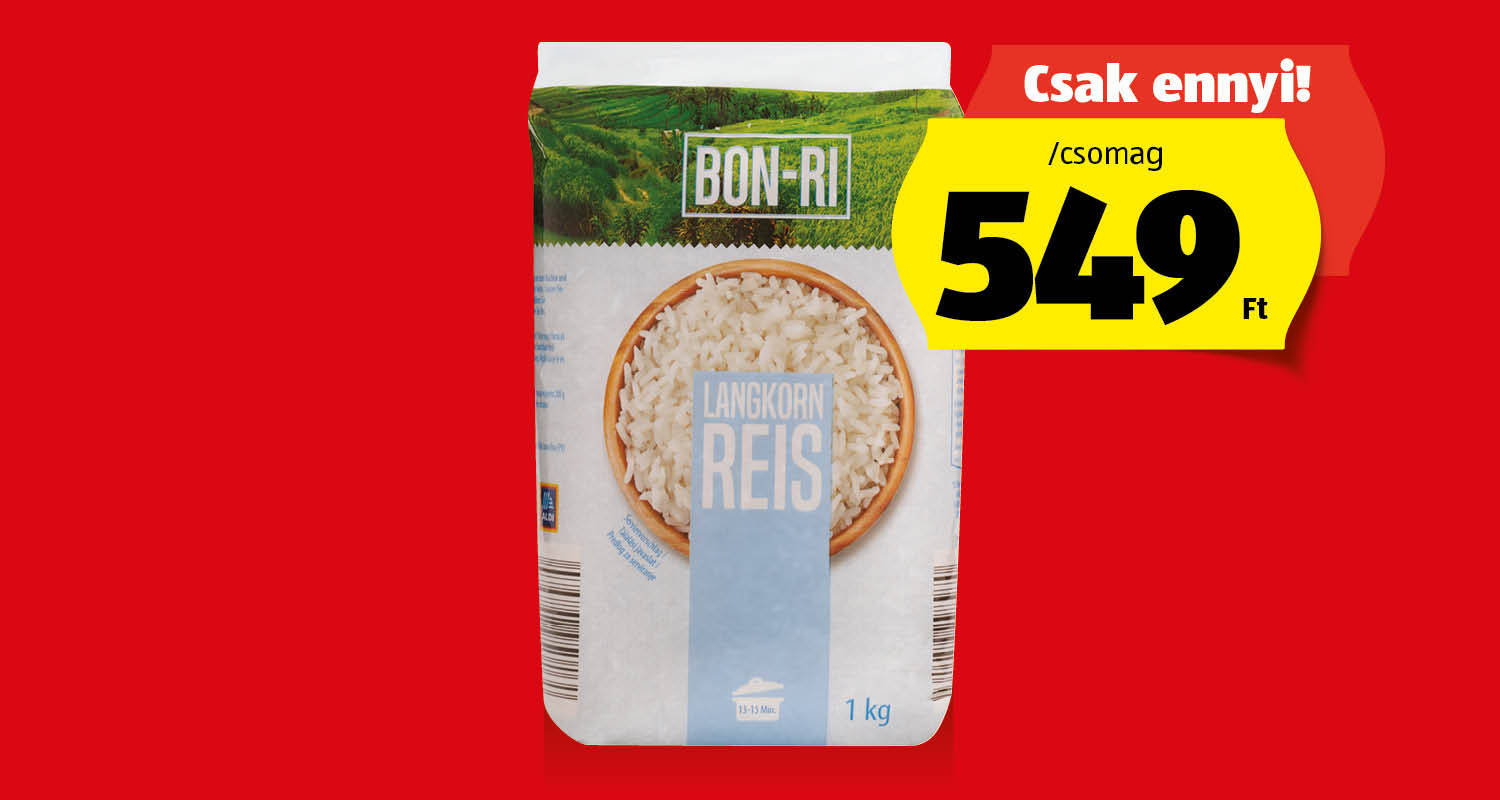 BON-RI Hosszúszemű rizs, 1 kg/csomag