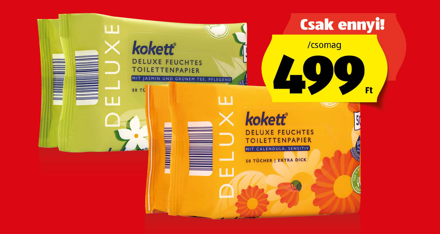 KOKETT Nedves toalettpapír, 2 x 50 lap/csomag