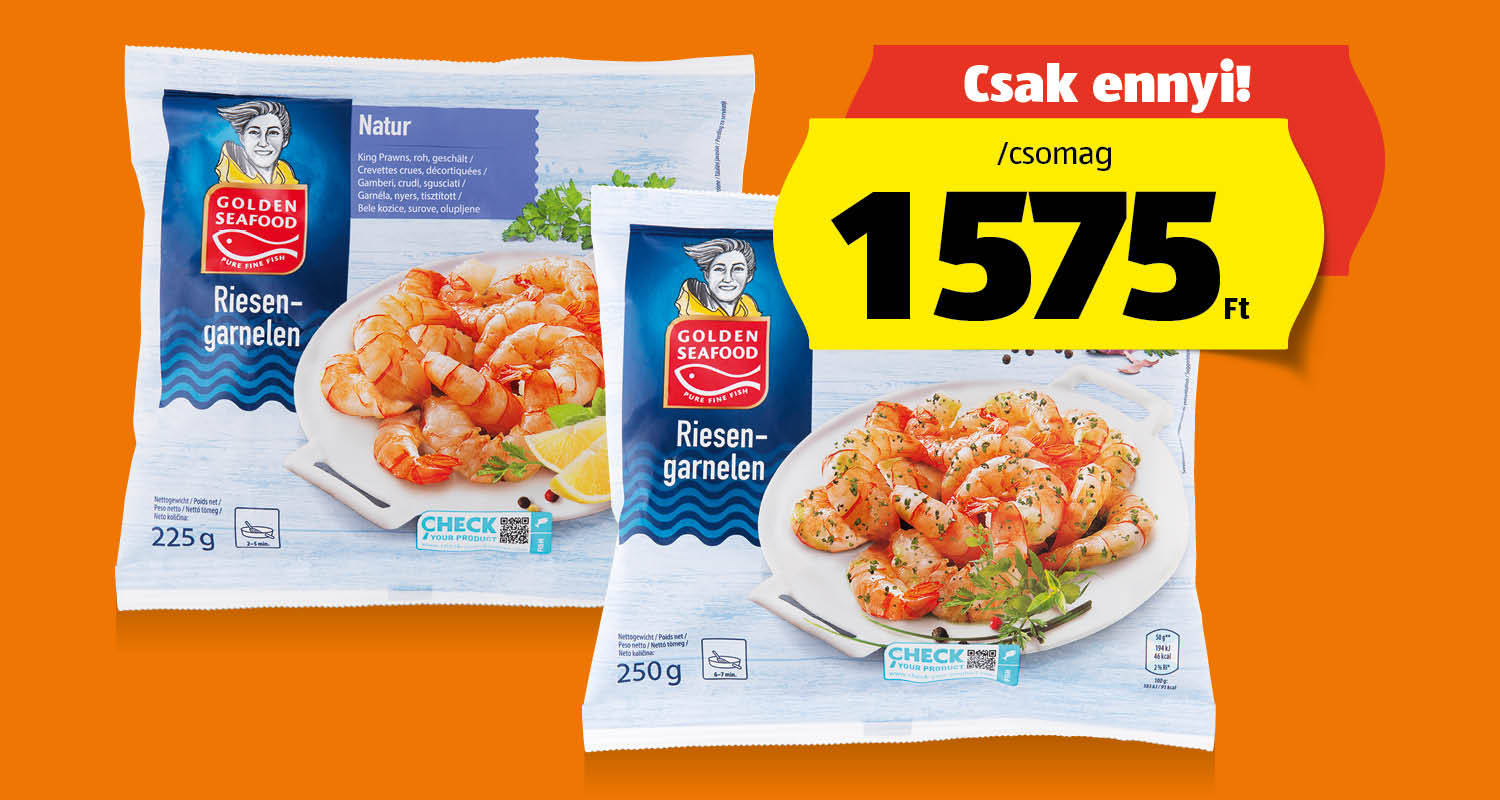 GOLDEN SEAFOOD Garnélarák, 250 g vagy 225 g/csomag