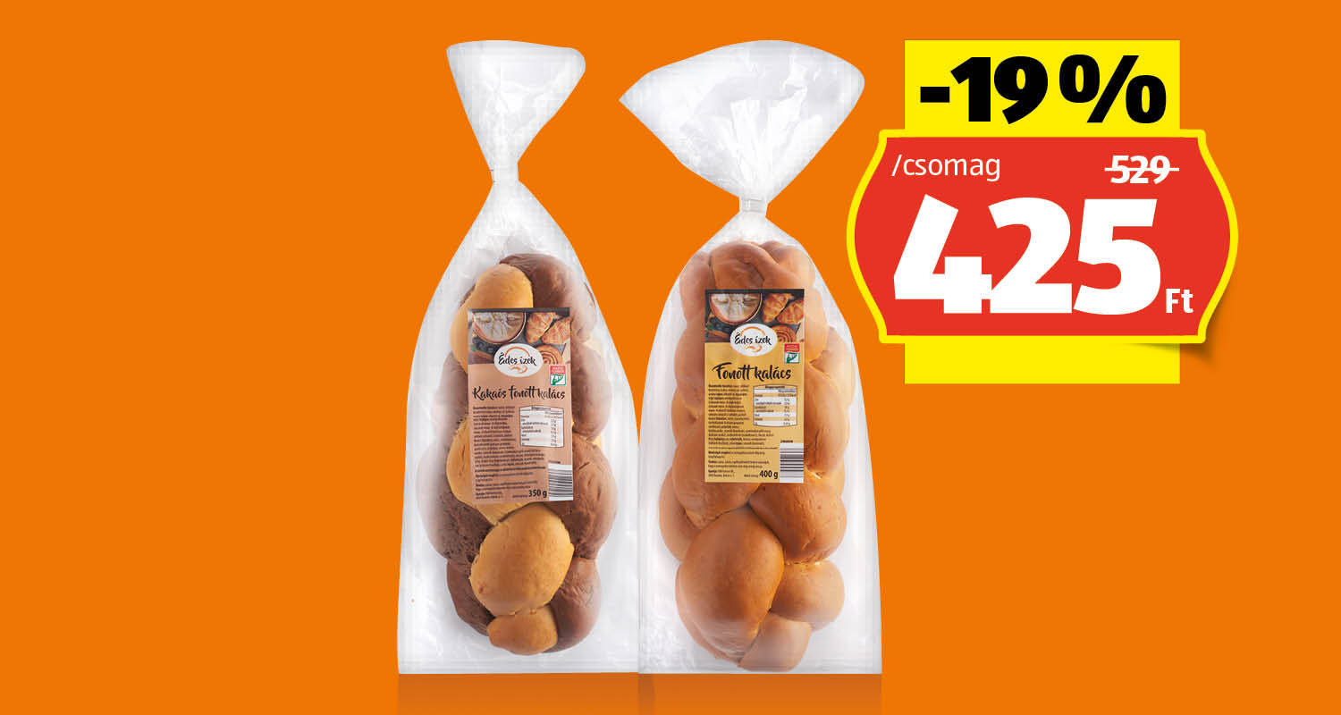 ÉDES ÍZEK Fonott kalács, 400 g vagy 350 g/csomag