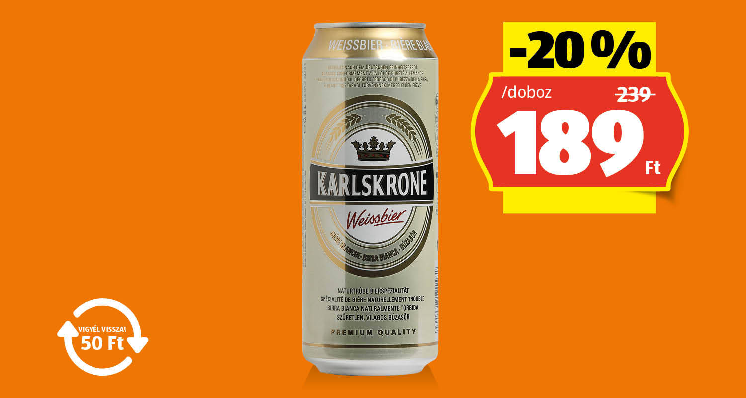 KARLSKRONE Búzasör, 0,5 l/doboz