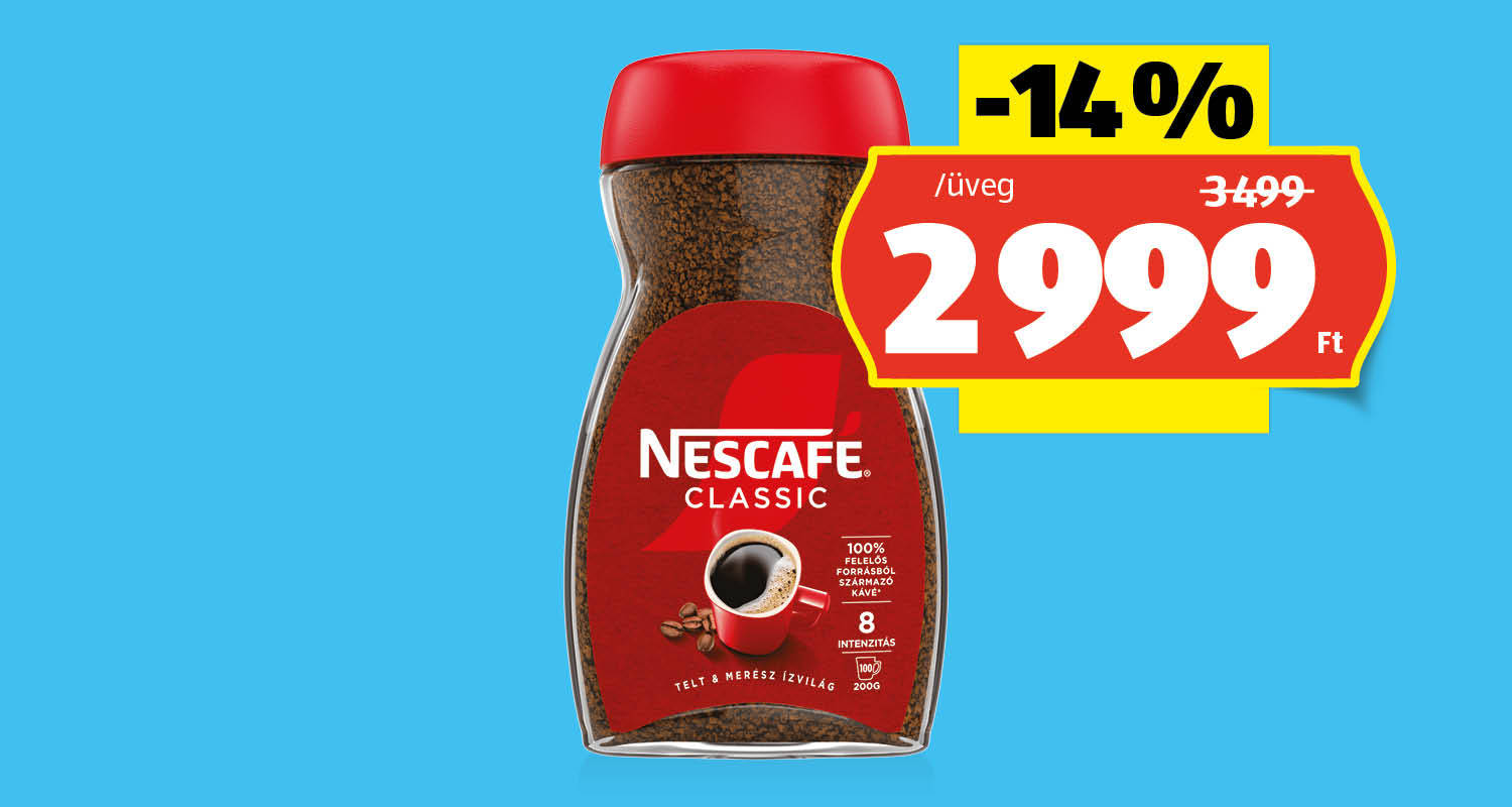 NESCAFÉ Instant kávé, 200 g/üveg