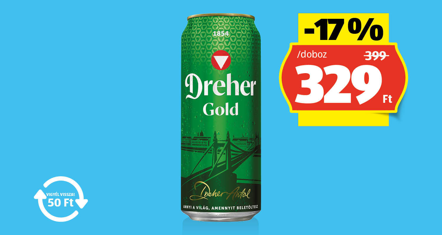 DREHER Világos sör, 0,5 l/doboz