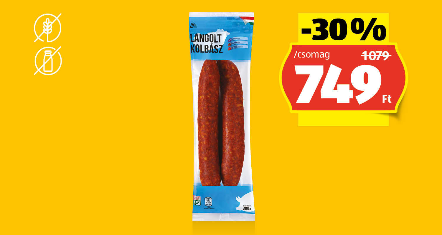 Lángolt kolbász, 300 g/csomag
