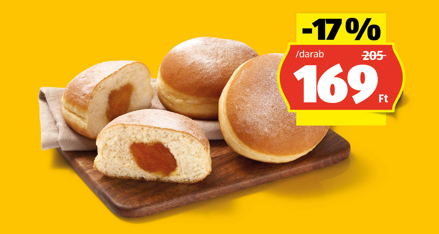 Sárgabarackos fánk, 90 g/darab