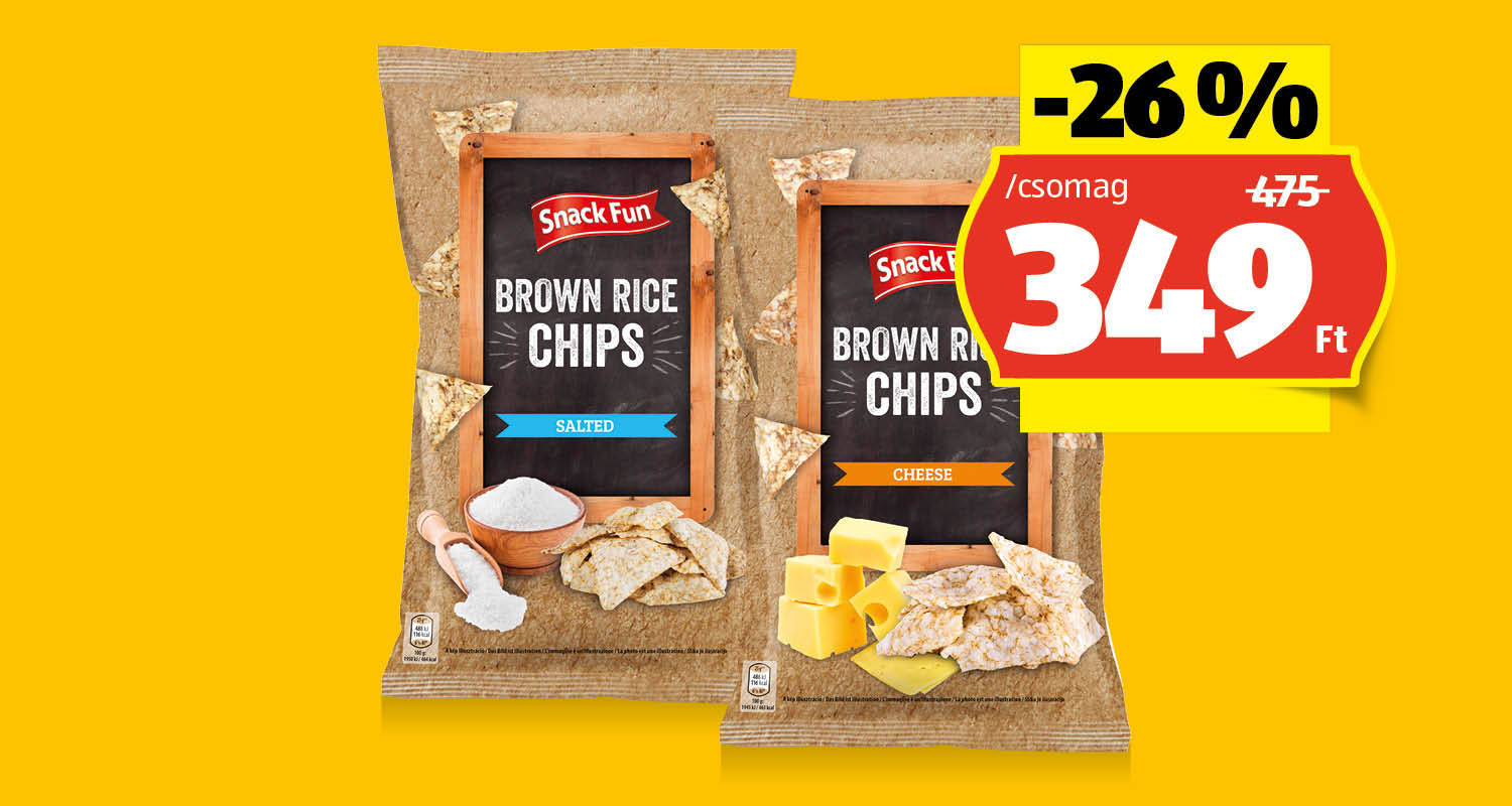 SNACK FUN Barnarizs-chips, 100 g/csomag