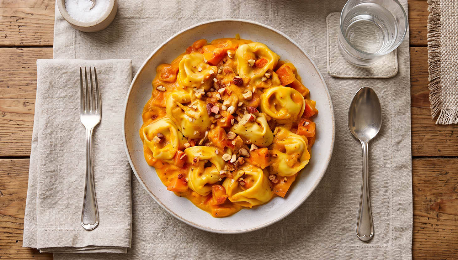 Hokkaidó tökös tortelloni  pirított magvakkal