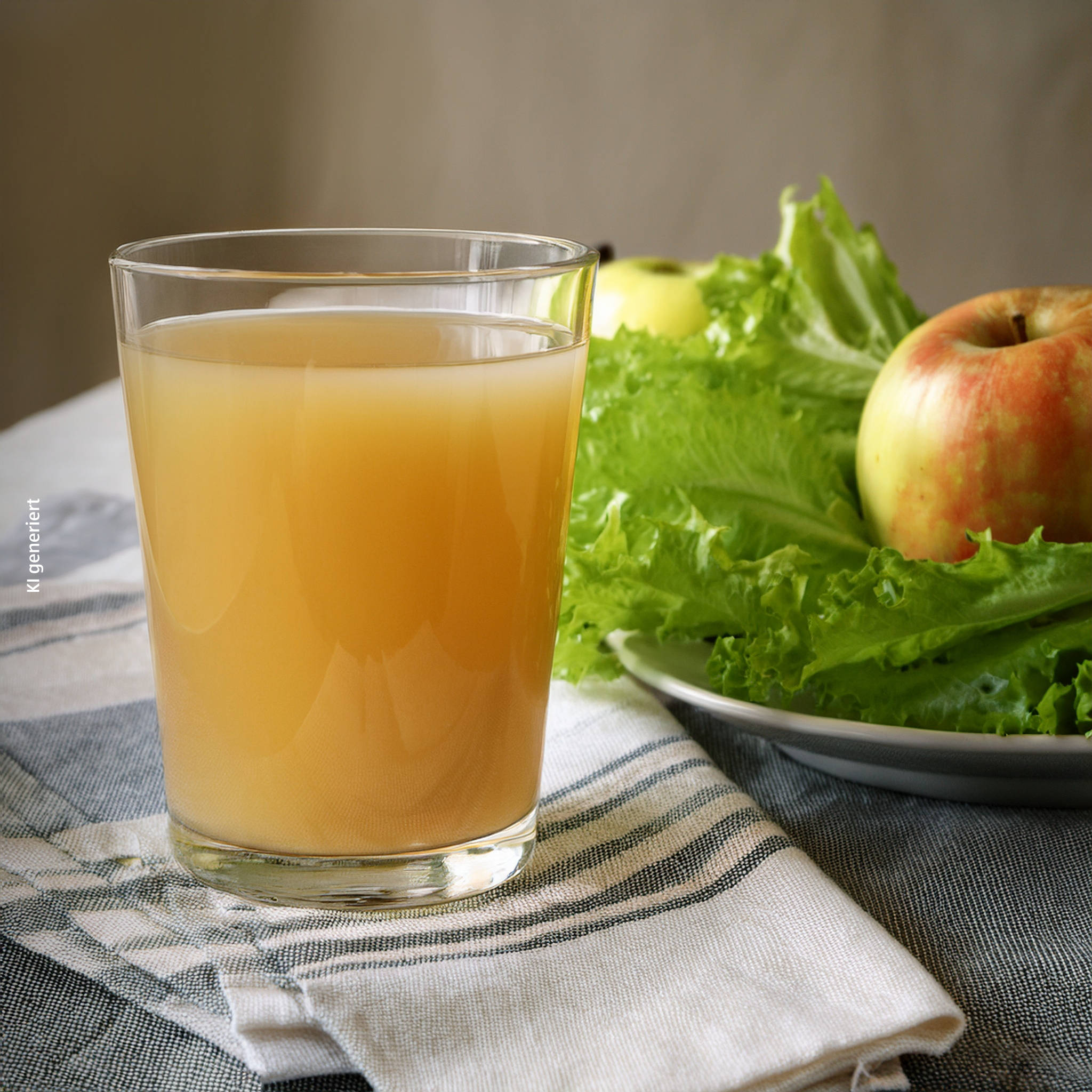 Serviervorschlag: Pastinaken-Saft mit Apfel und Feldsalat