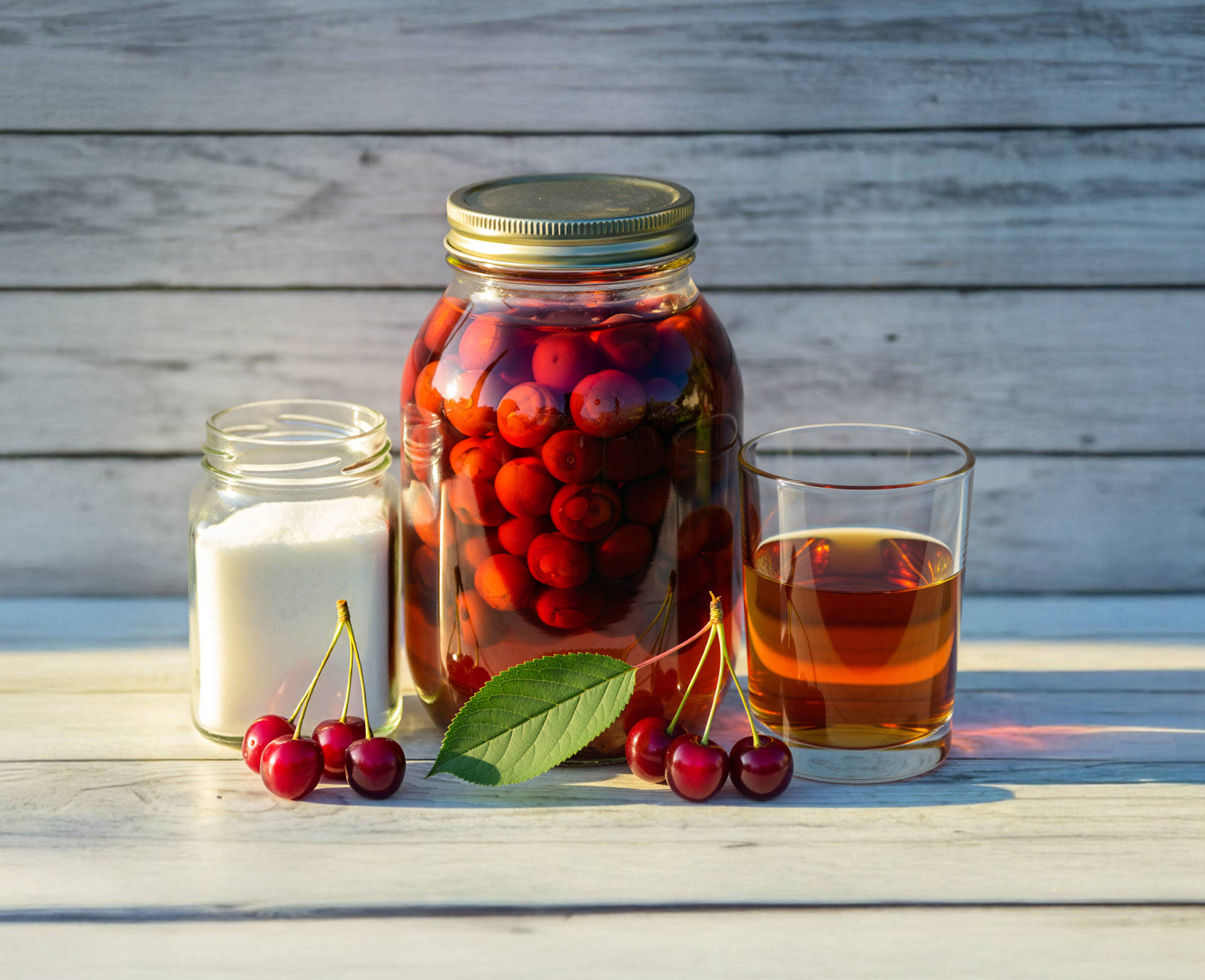 Serviervorschlag: Kirsch-Rumtopf