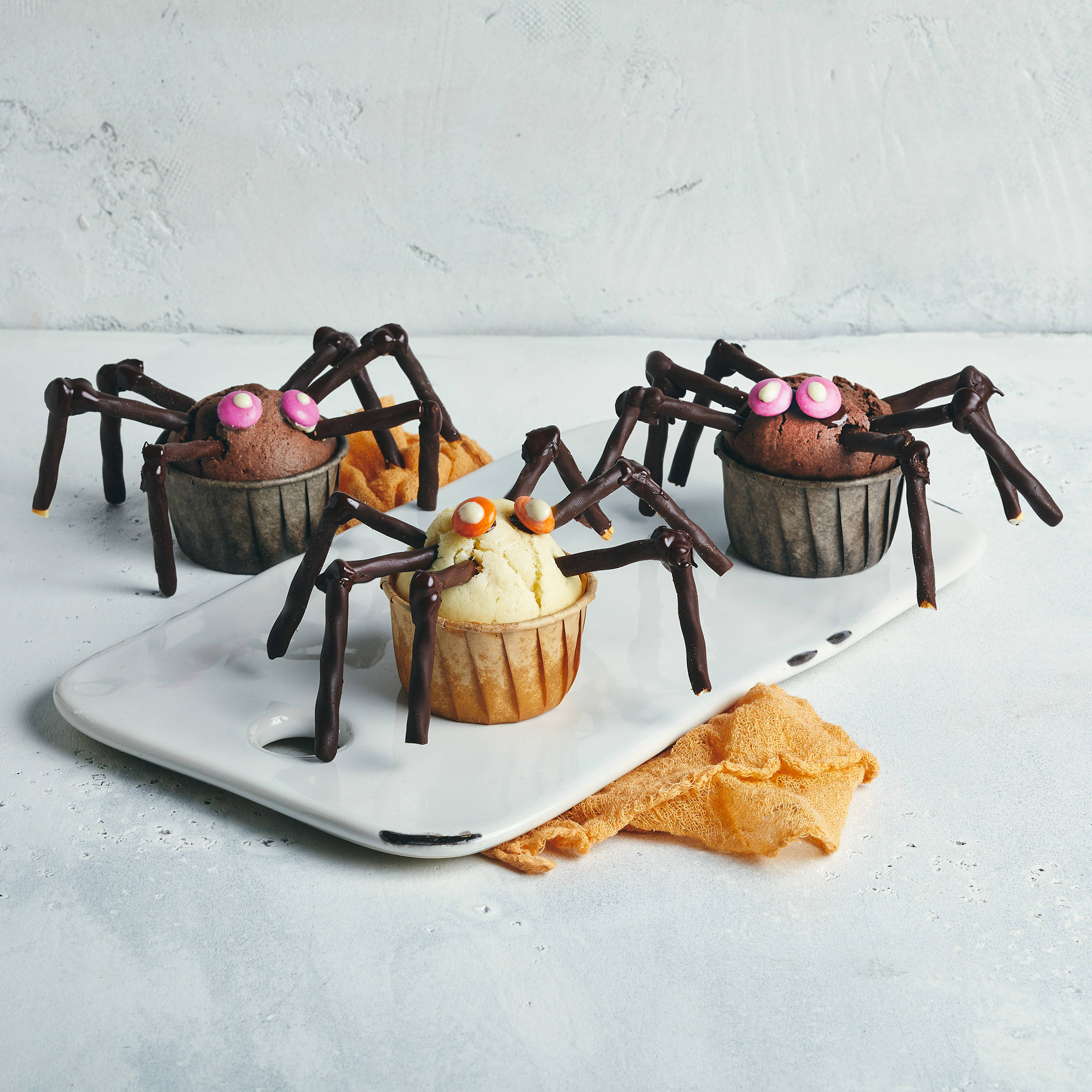 Serviervorschlag: Spinnen-Muffins