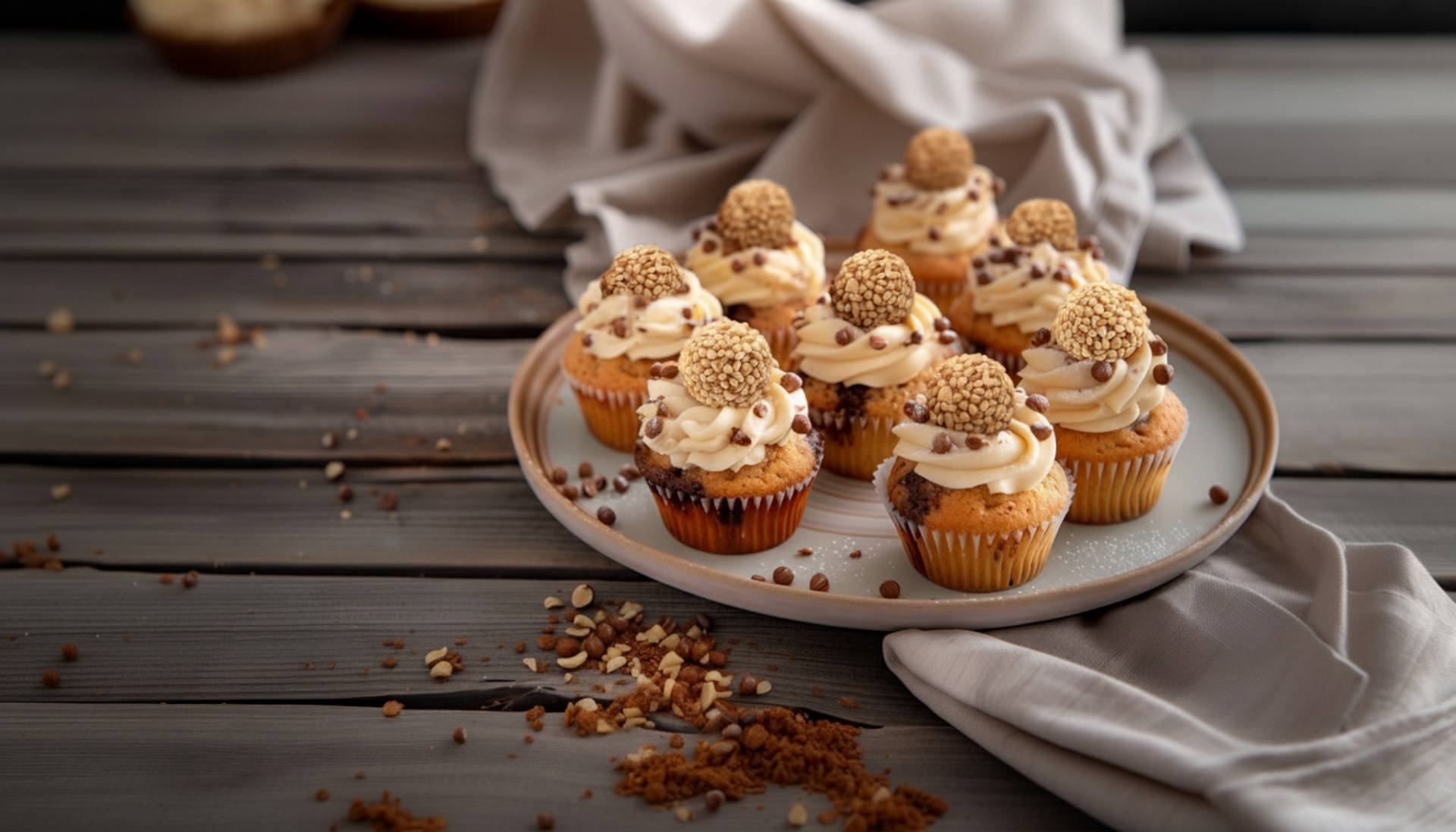 Serviervorschlag: Giotto-Cupcakes