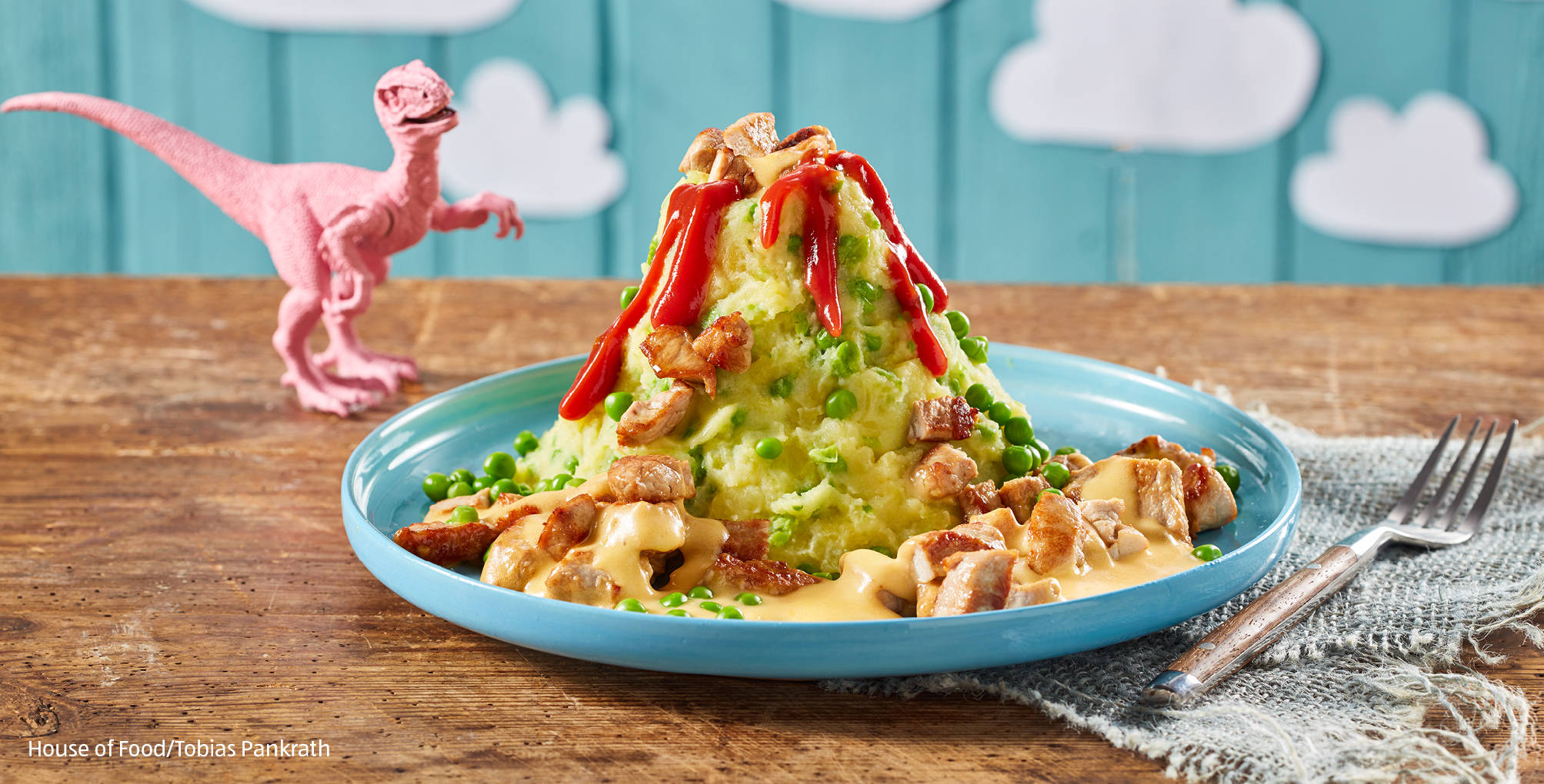 Serviervorschlag: Kartoffelstampf-Vulkan