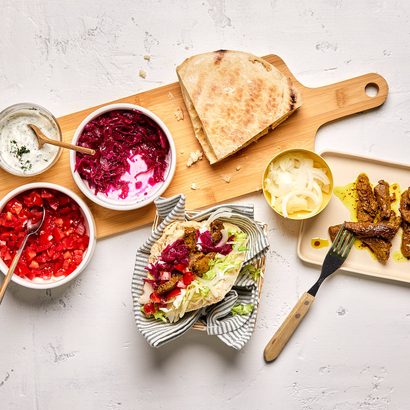 DIY-Döner mit Rindersteakstreifen