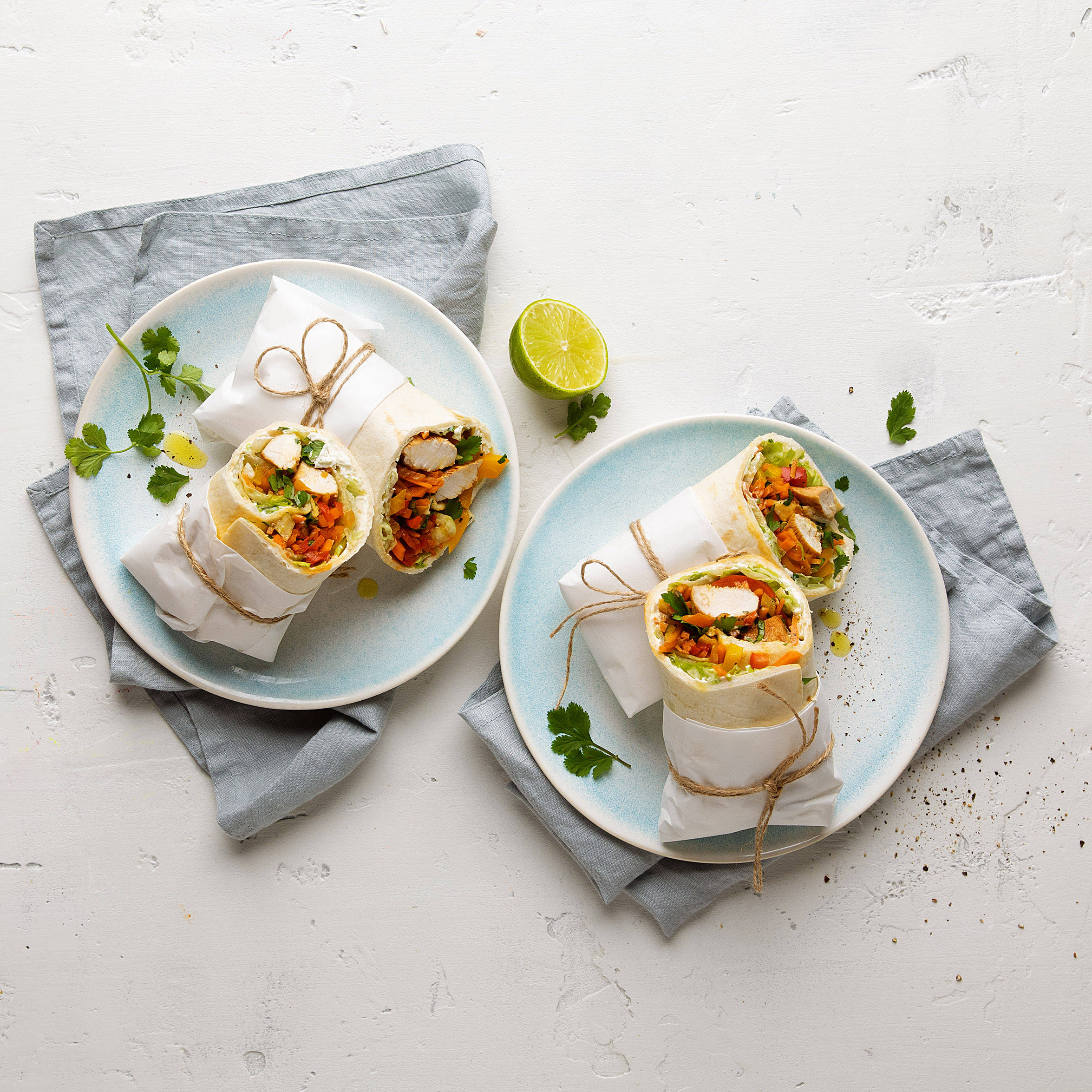 Serviervorschlag: Sommer-Wraps im Asia-Style