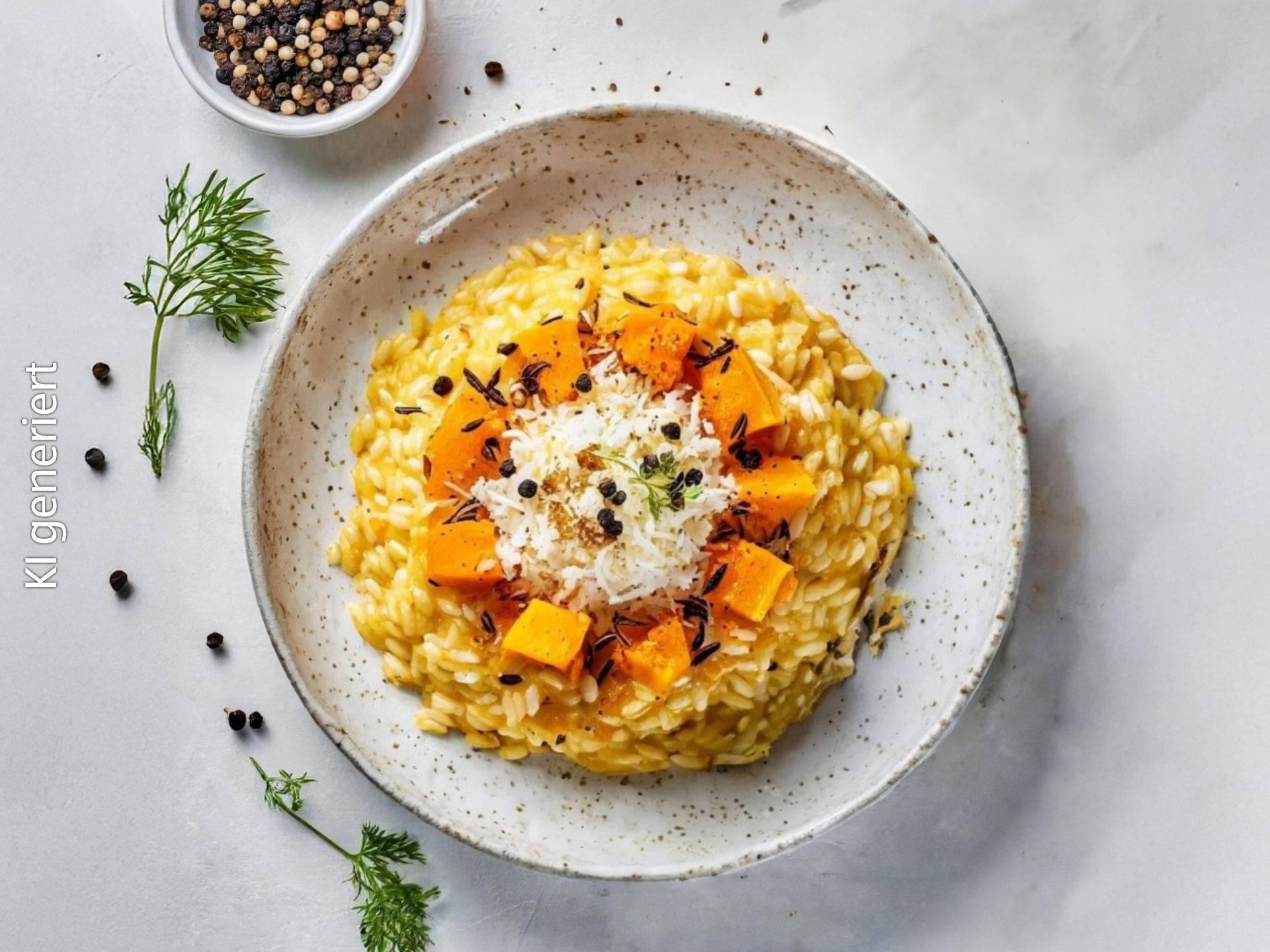 Cremige Risoni mit geröstetem Butternut-Kürbis