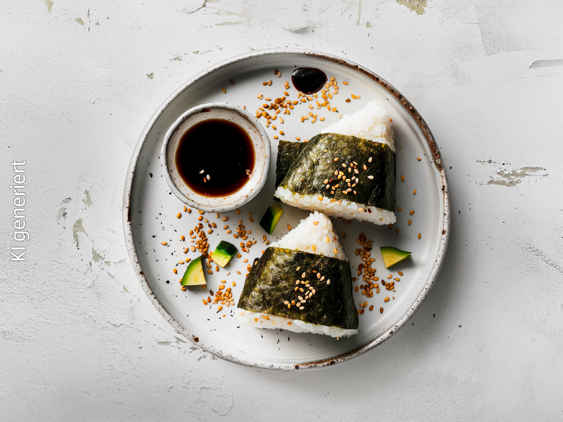 Serviervorschlag: Onigiri mit Avocado