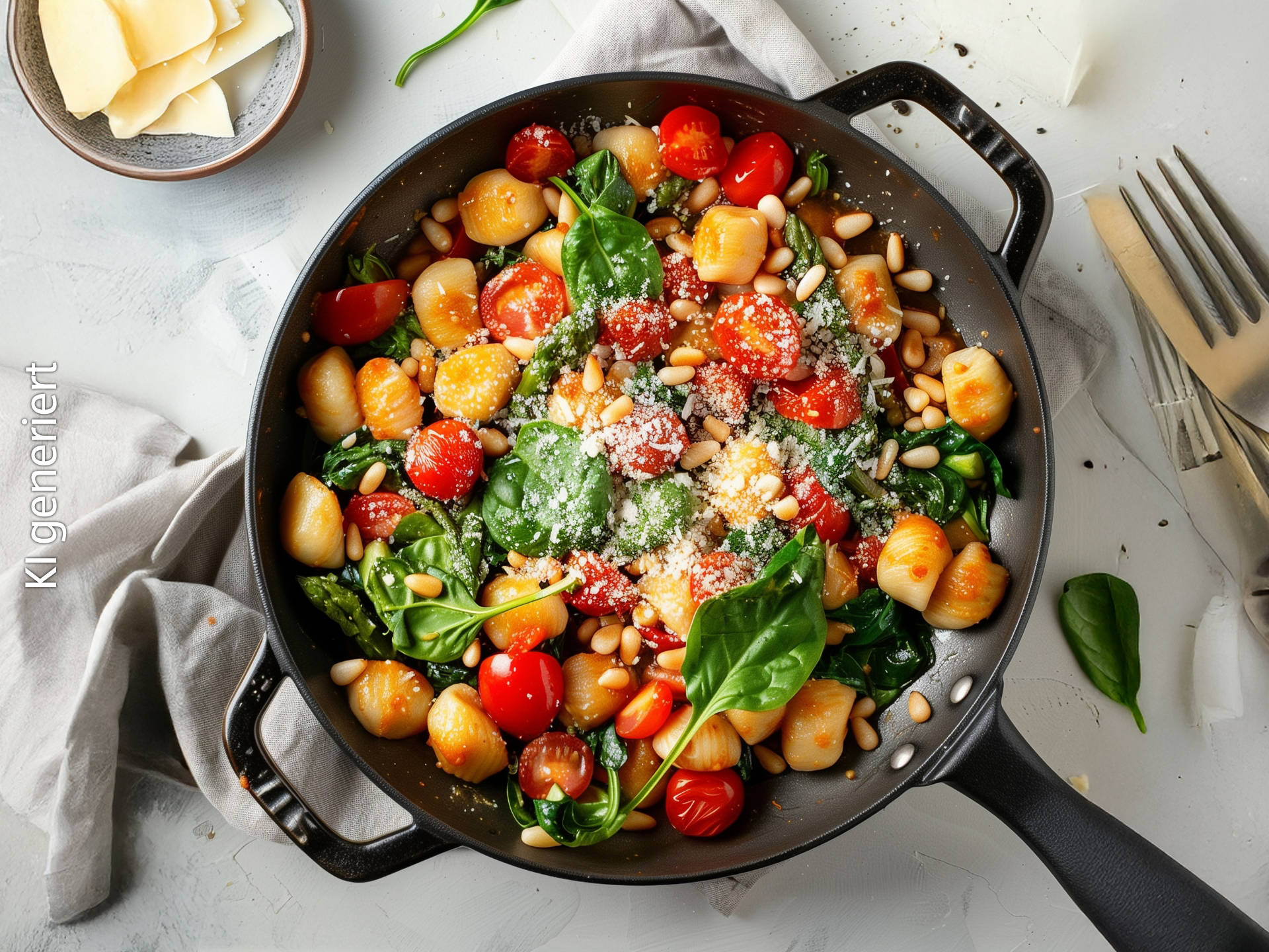 Serviervorschlag: Gnocchi-Gemüse-Pfanne
